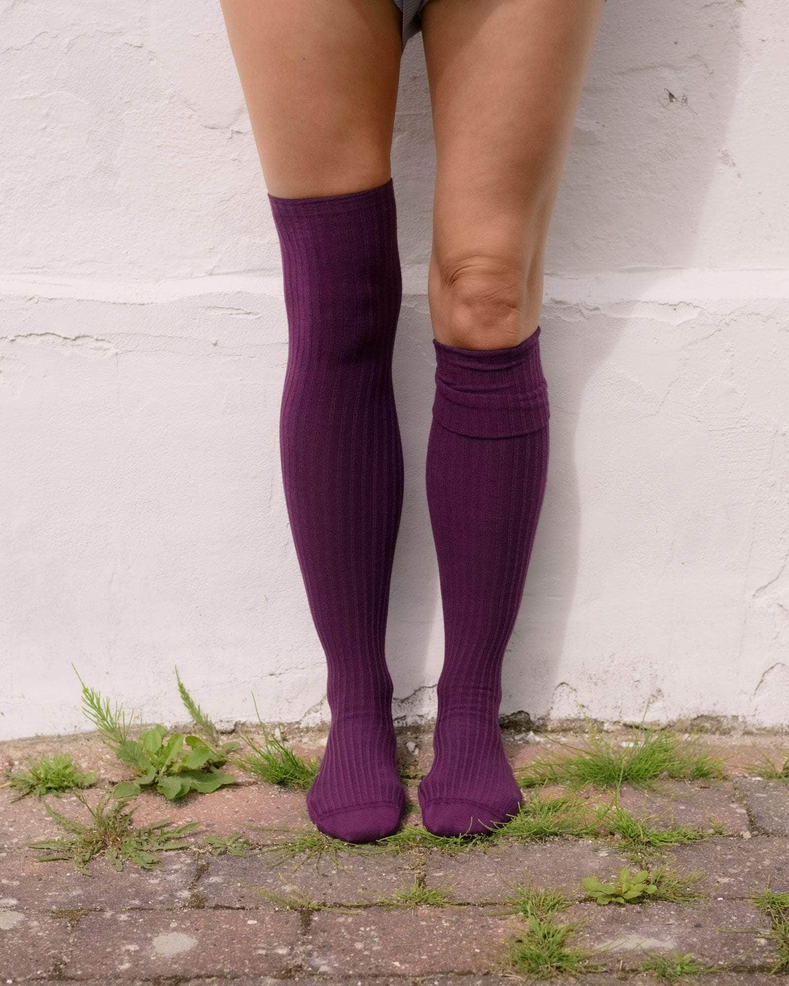 Overknee Socks - Fine Organic Cotton Rib - 1