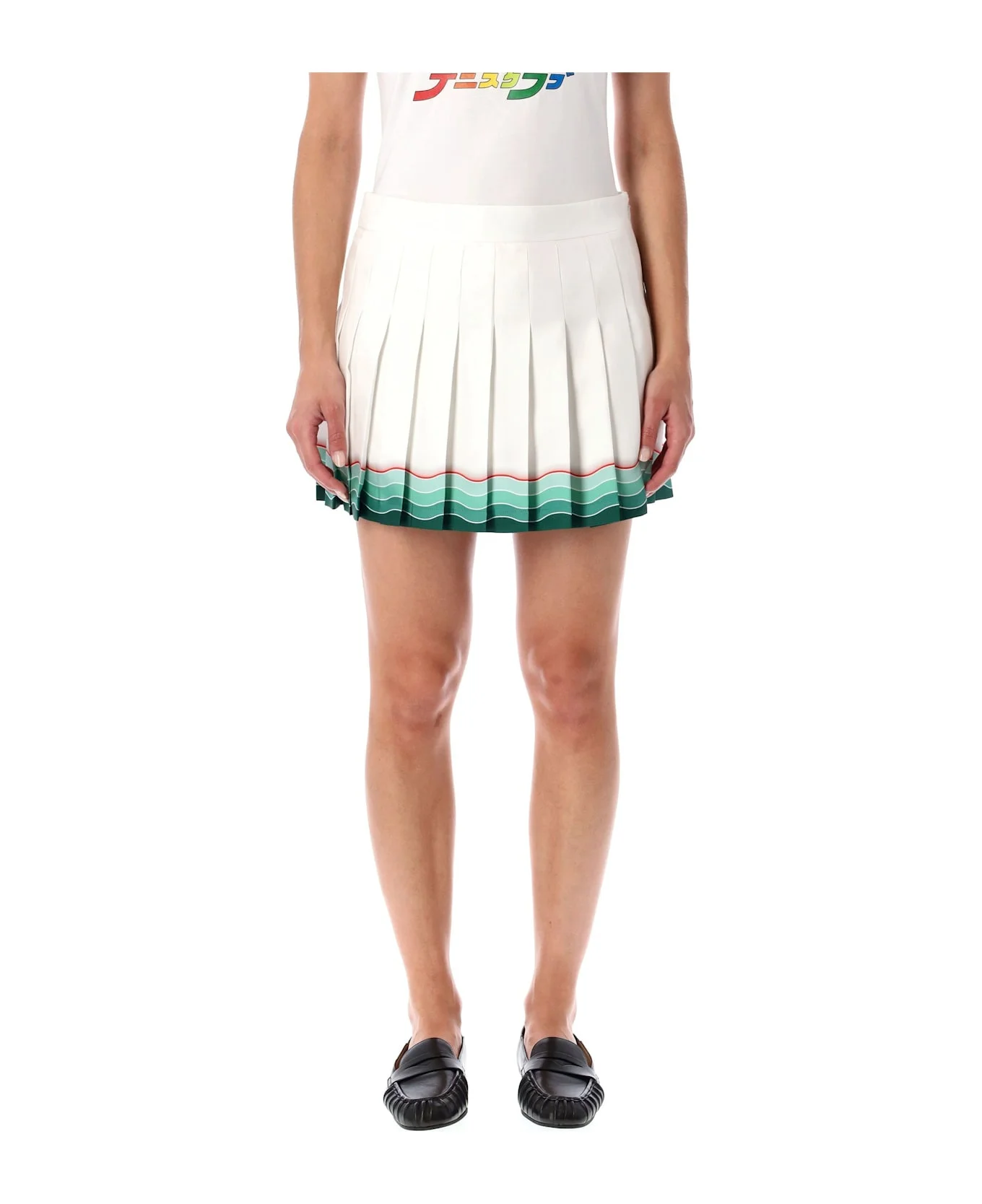 Multicolour Tennis Pleated Silk Mini Skirt Casablanca - 1