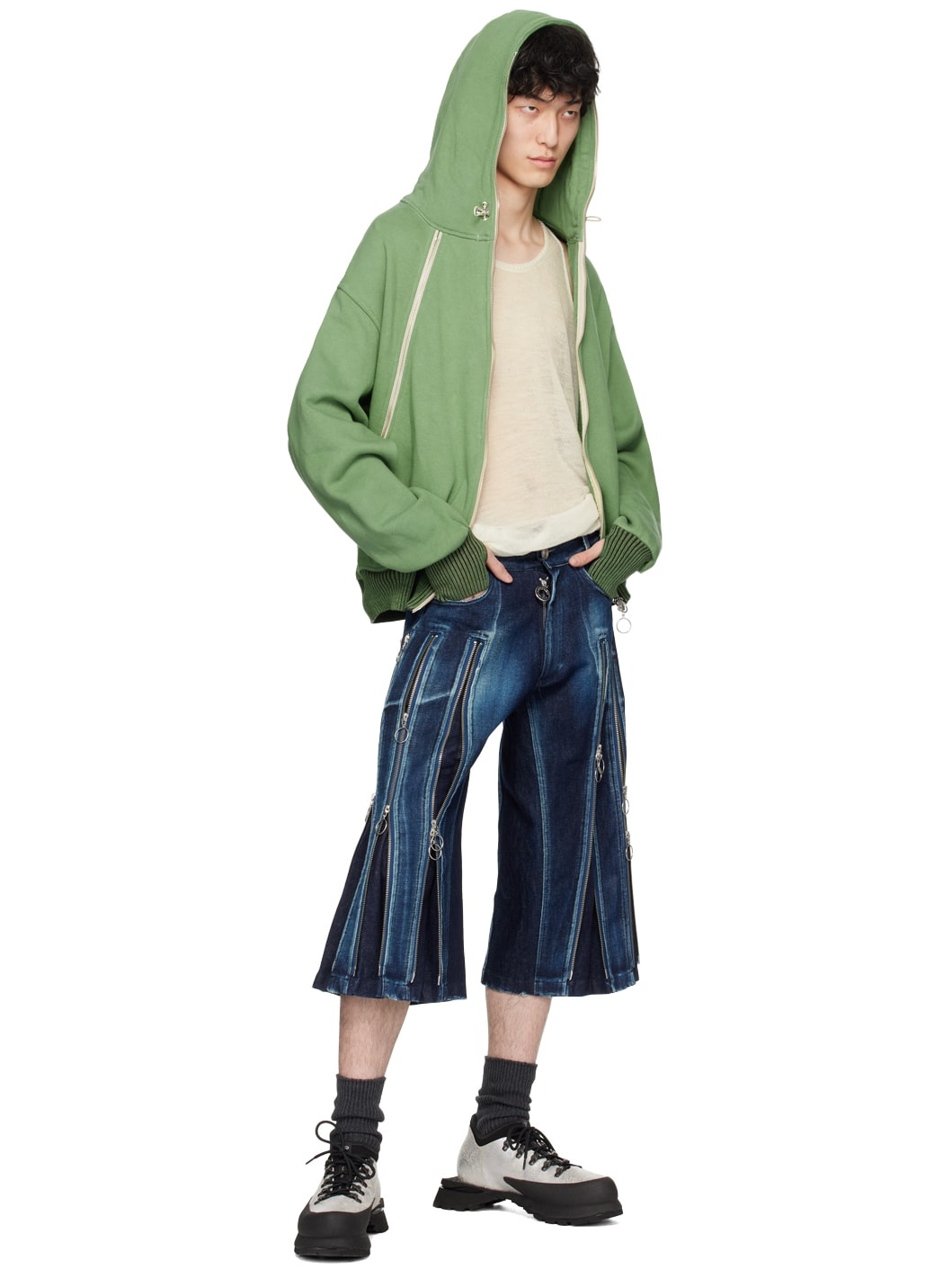 Indigo Adjustable Fit Denim Shorts - 4