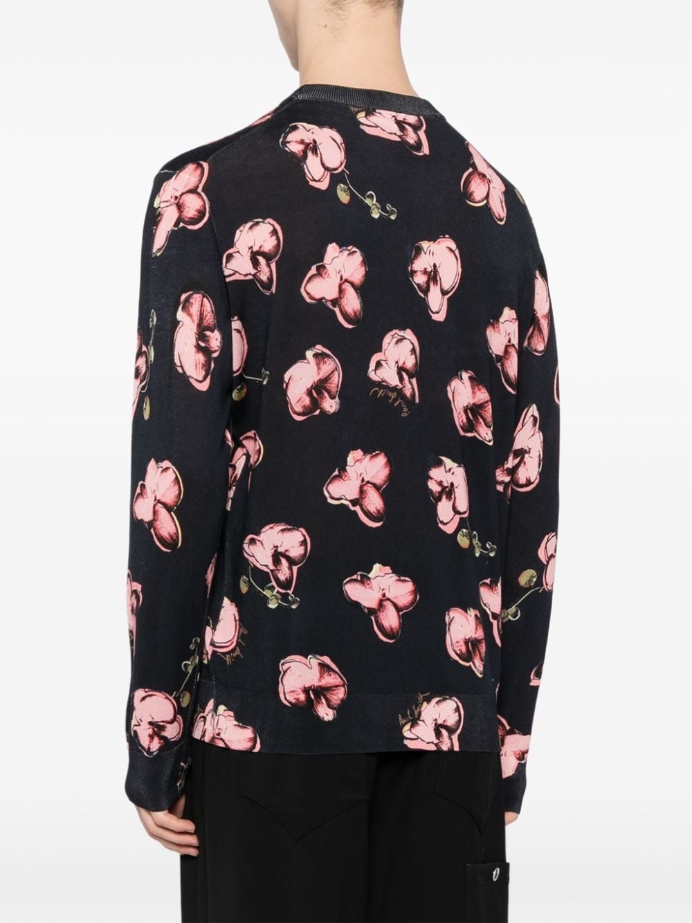 Orchid-print cotton jumper - 4