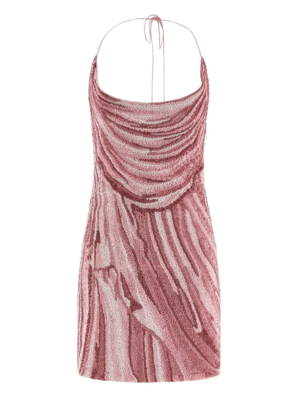 all-over sequin halter-neck mini dress - 1