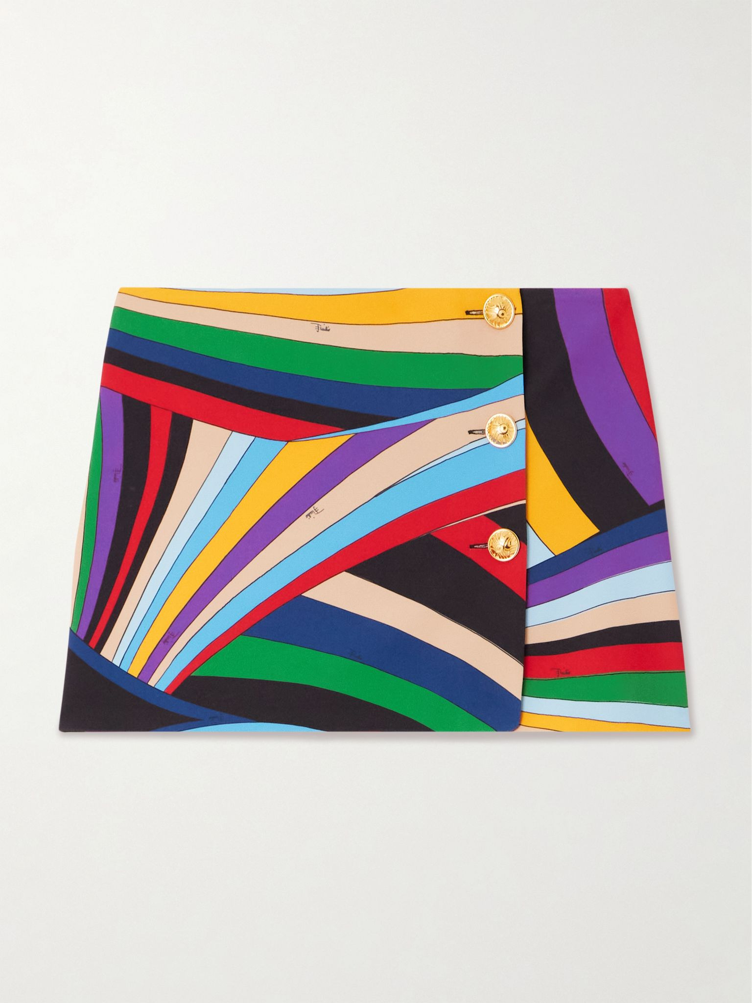 Printed cady mini wrap skirt Multi - 1