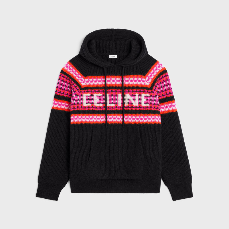 CELINE HOODED SWEATER IN SKI JACQUARD WOOL 1
