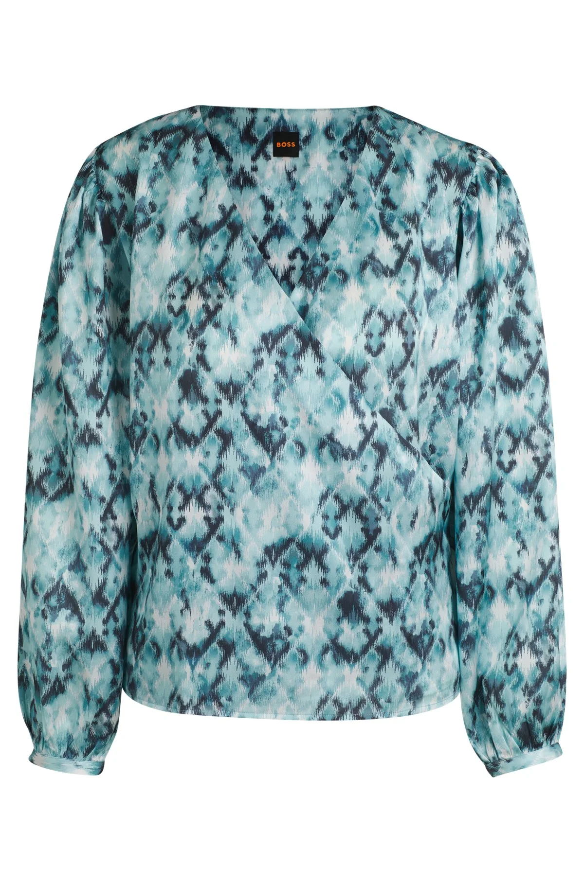 REGULAR-FIT BLOUSE IN PRINTED HAMMERED SATIN - 1