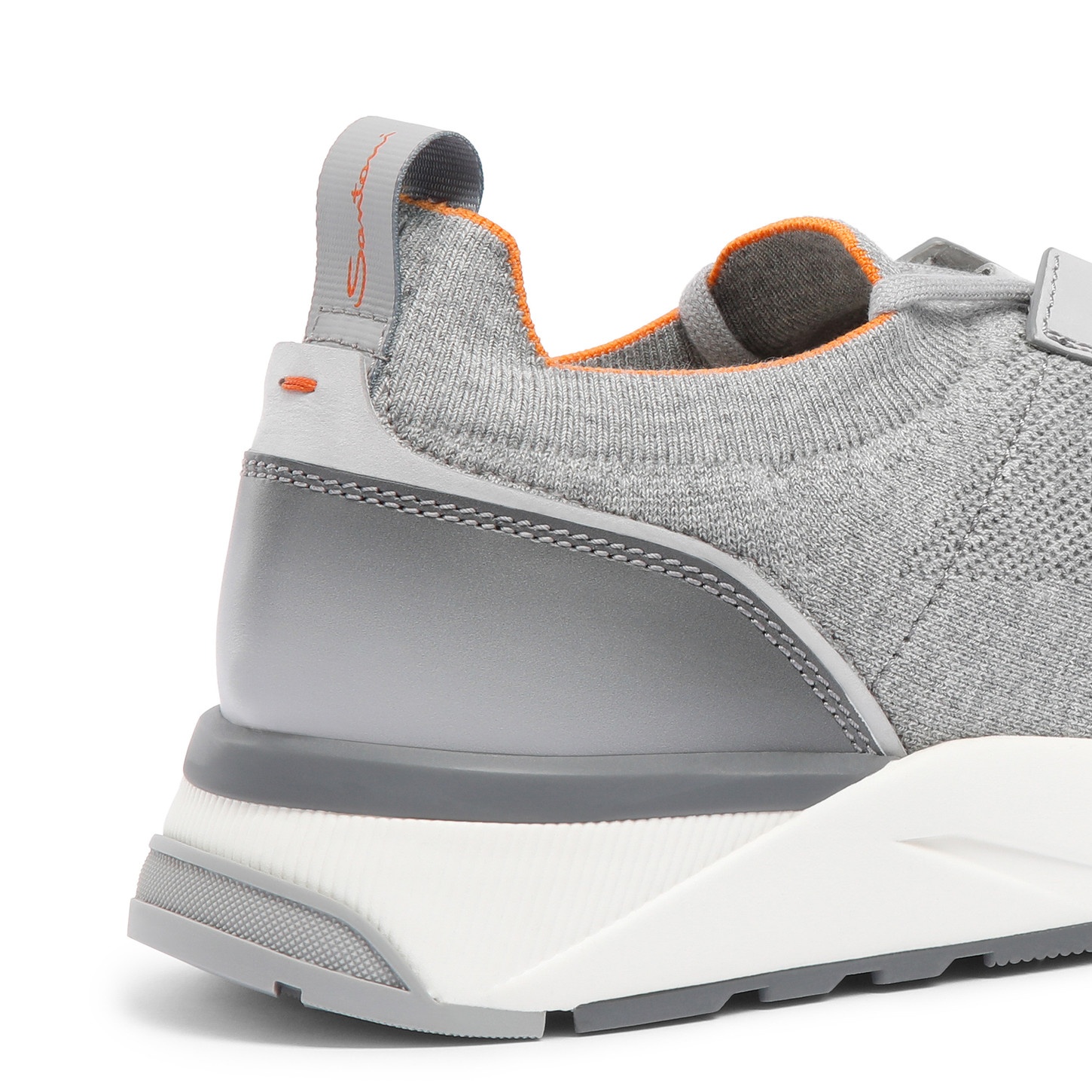 Men's grey stretch knit sneaker - 5