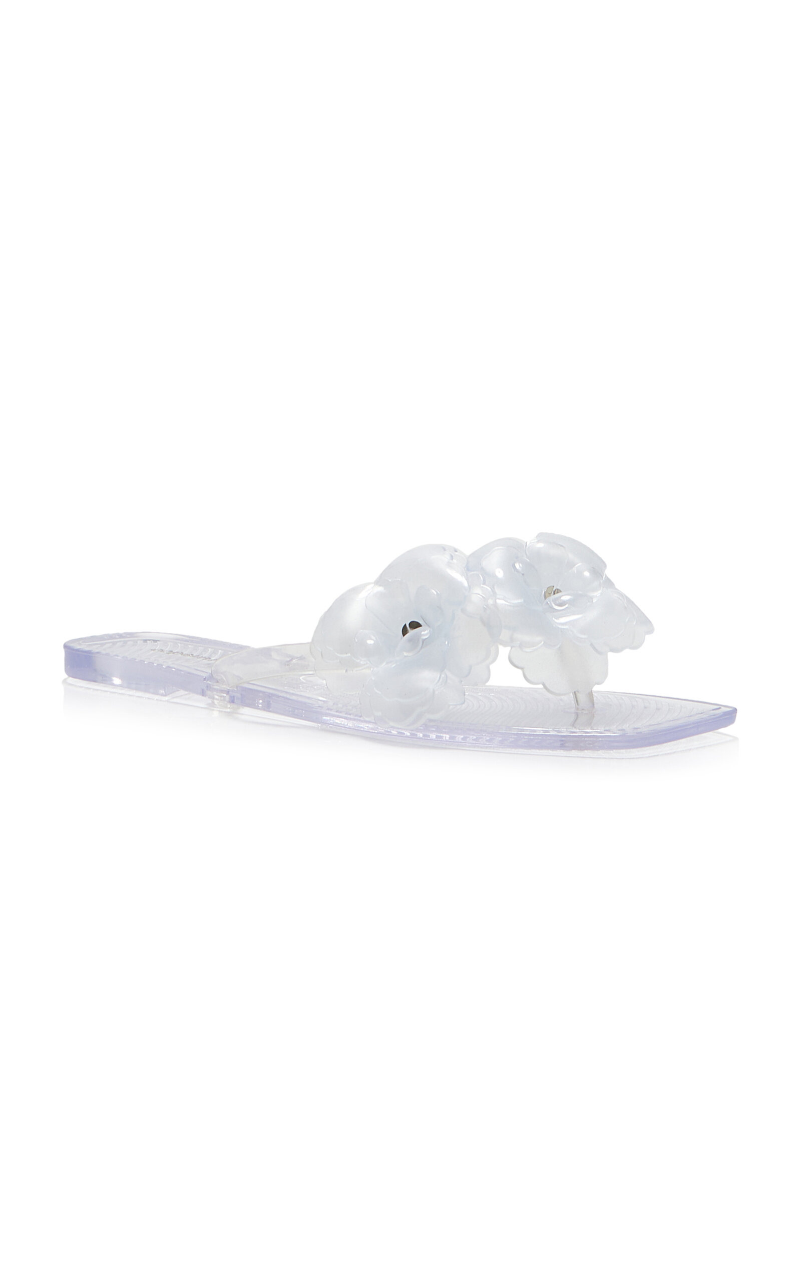 Flower-Embellished Flip Flops clear - 3