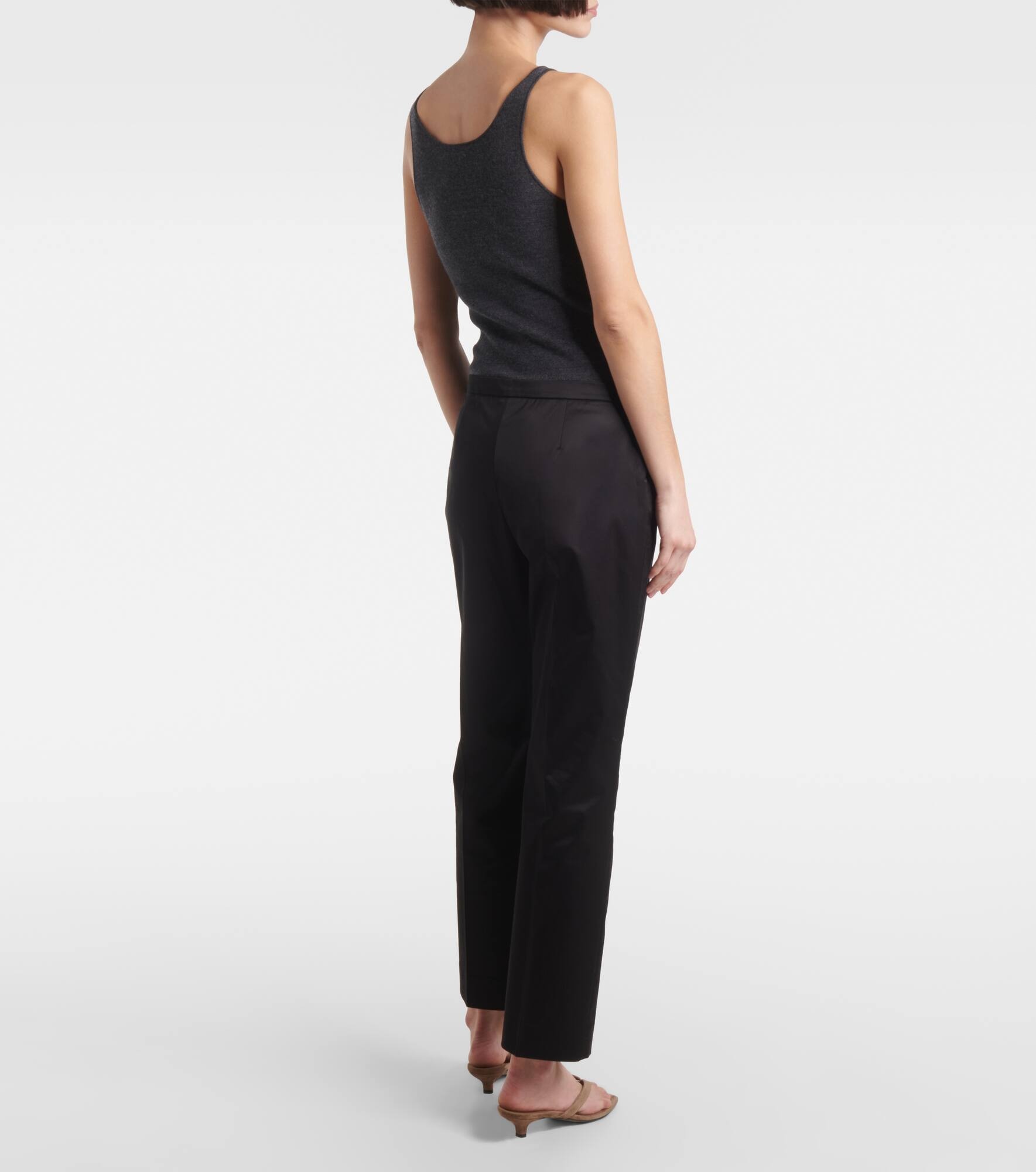 Cotton-blend straight pants - 3