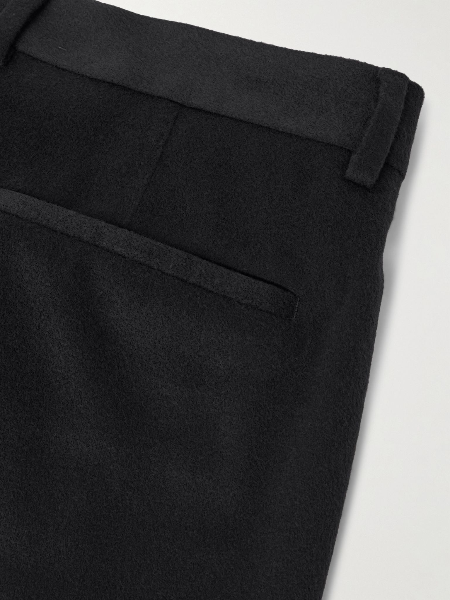 Straight-Leg Pleated Wool and Cashmere-Blend Flannel Suit Trousers Black - 5