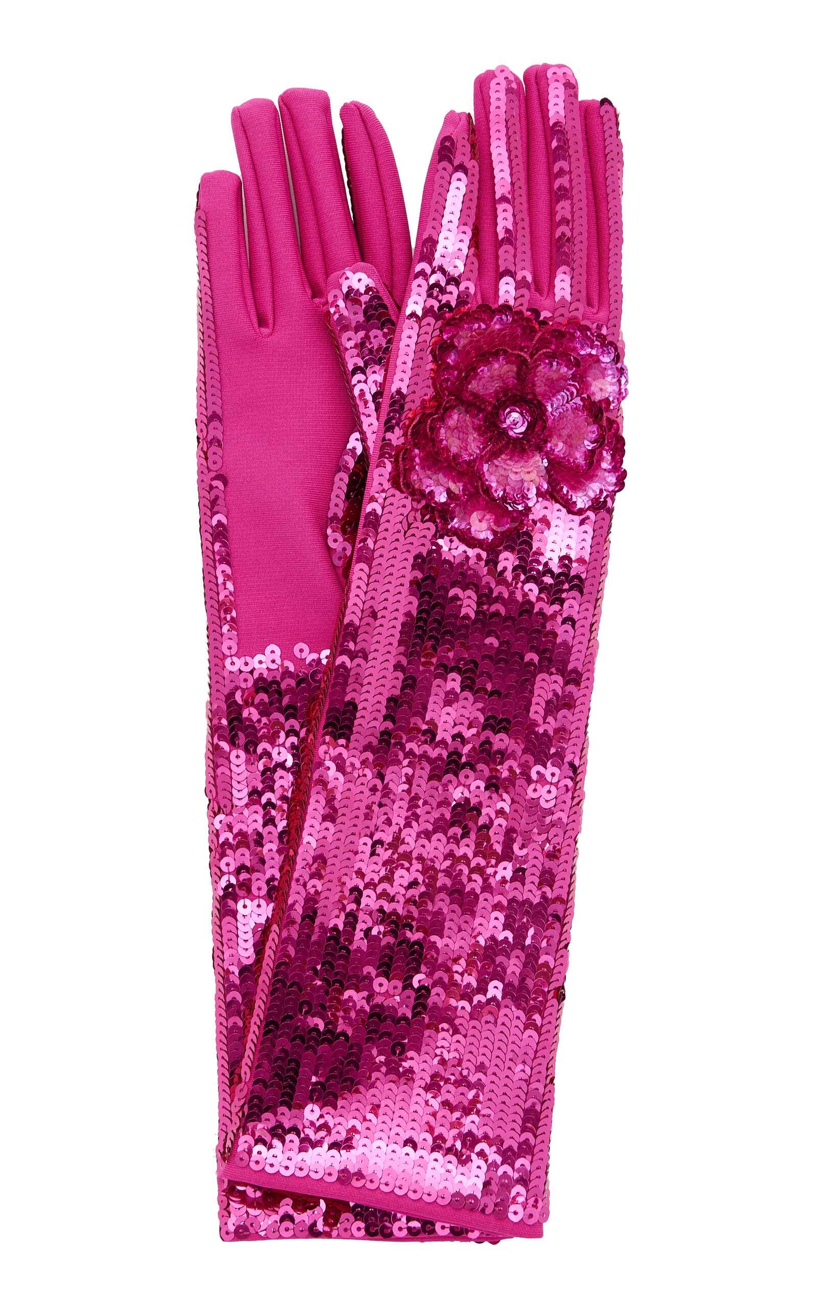 Valentino Garavani Sequin Signature Gloves pink - 1