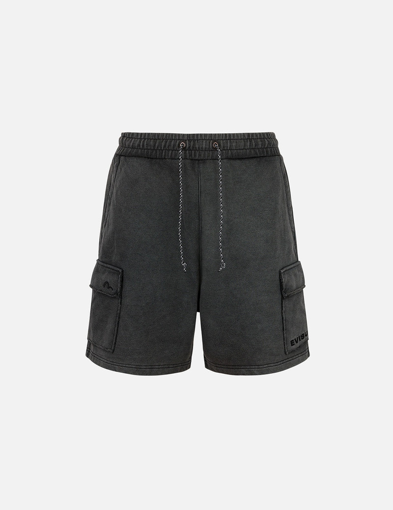 Seagull and Logo Embroidery Relax Fit Sun-Dried Finish Sweatshorts 1