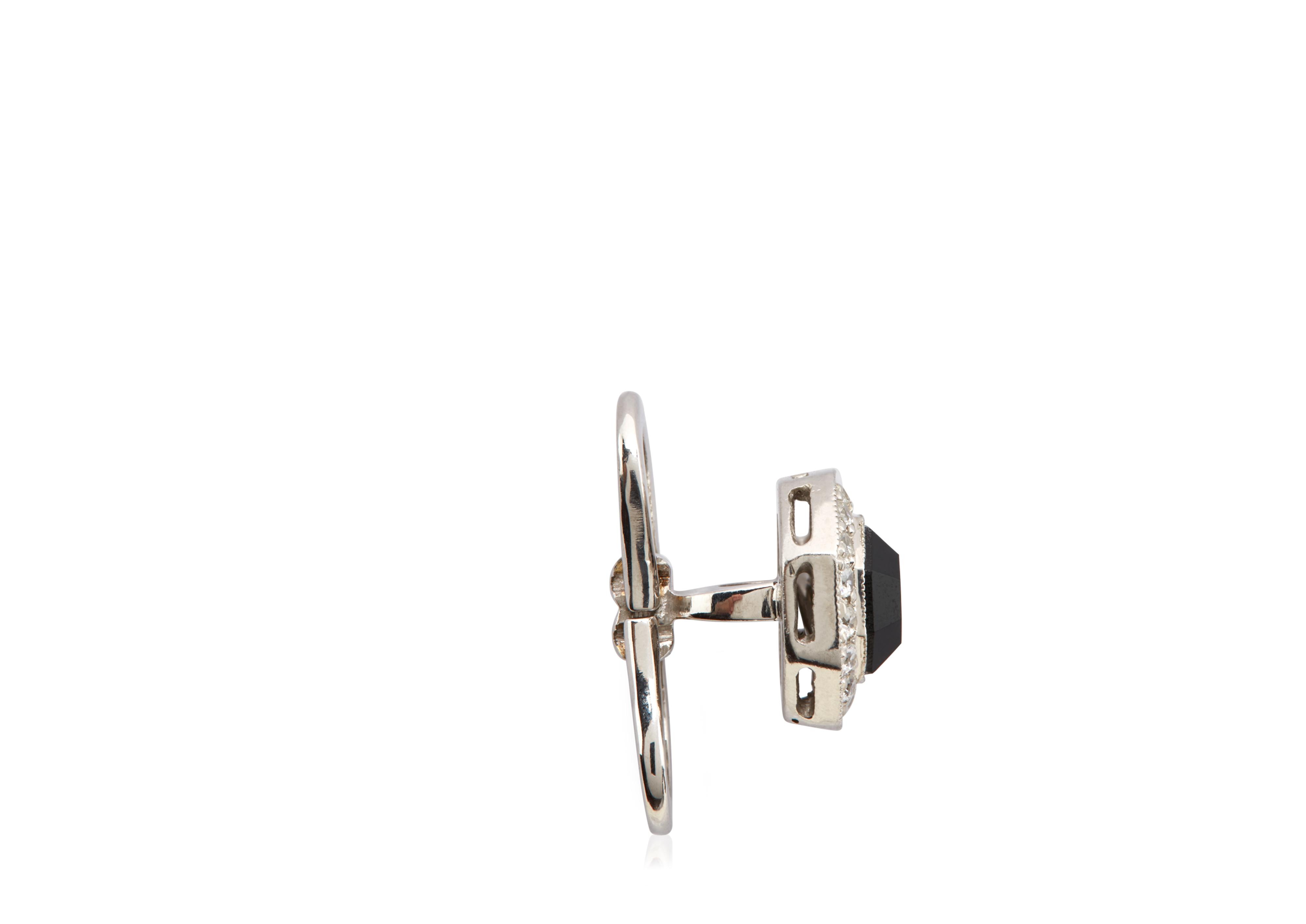 DIAMOND ONYX OCTAGON STUDS - 2