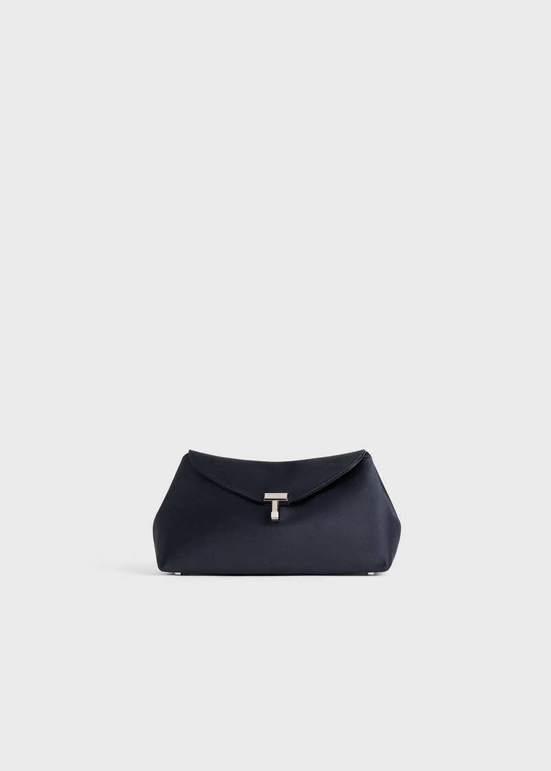 Mini T-lock satin clutch navy 1