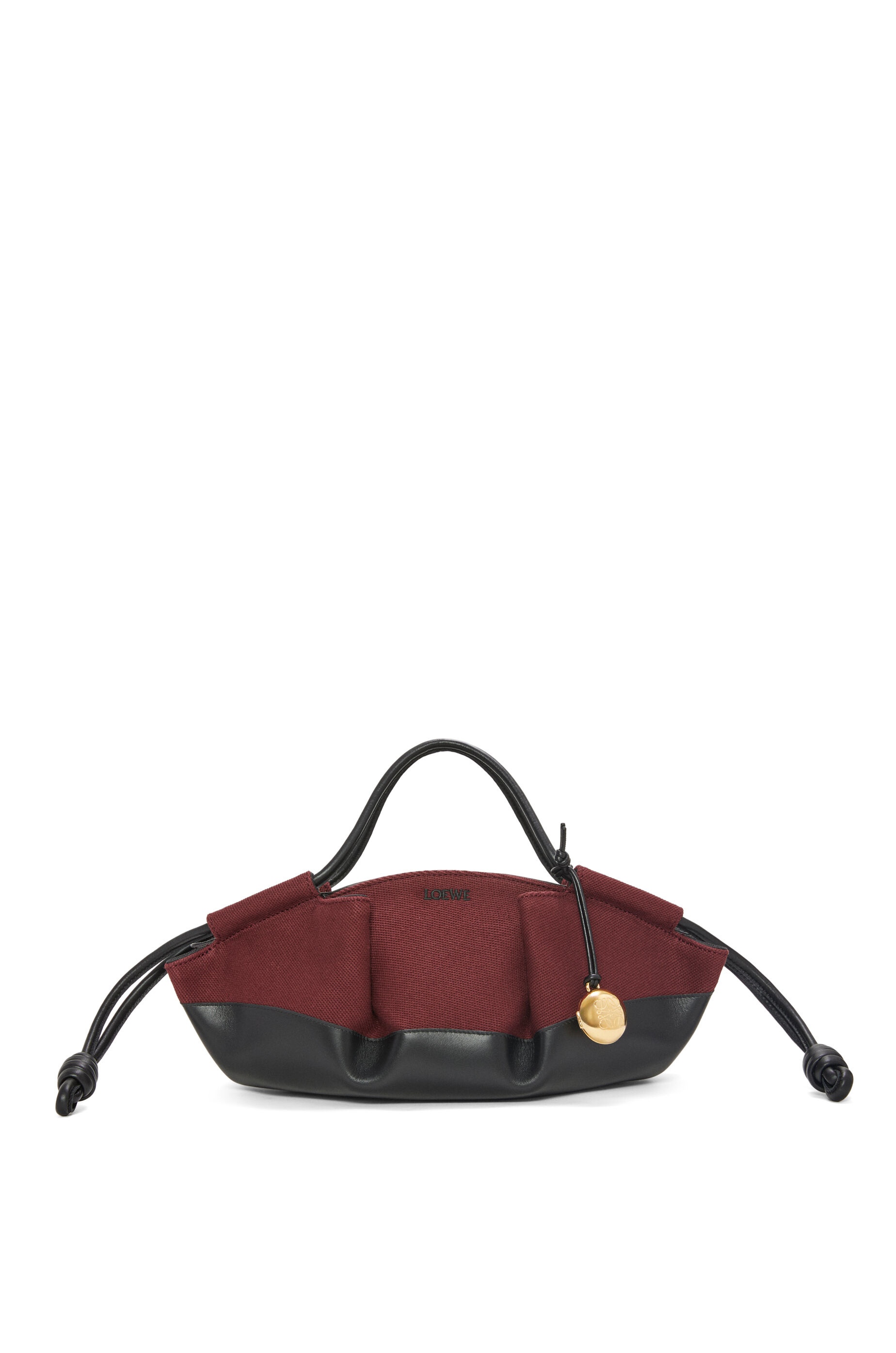 Small Paseo bag in shiny nappa calfskin and canvas - 1