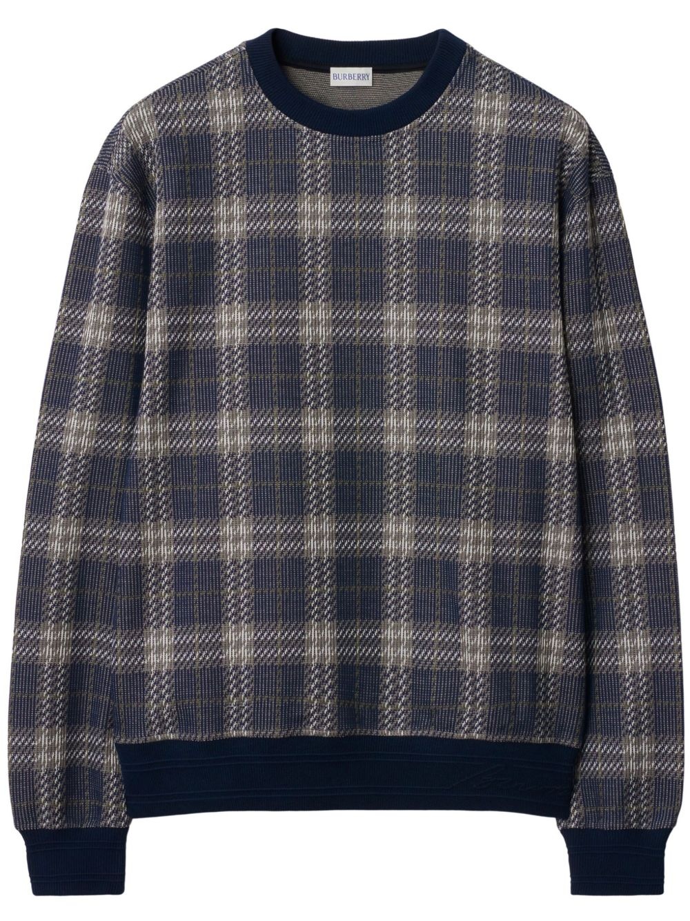BURBERRY - Men Jacquard Check Crew Neck Top - 5