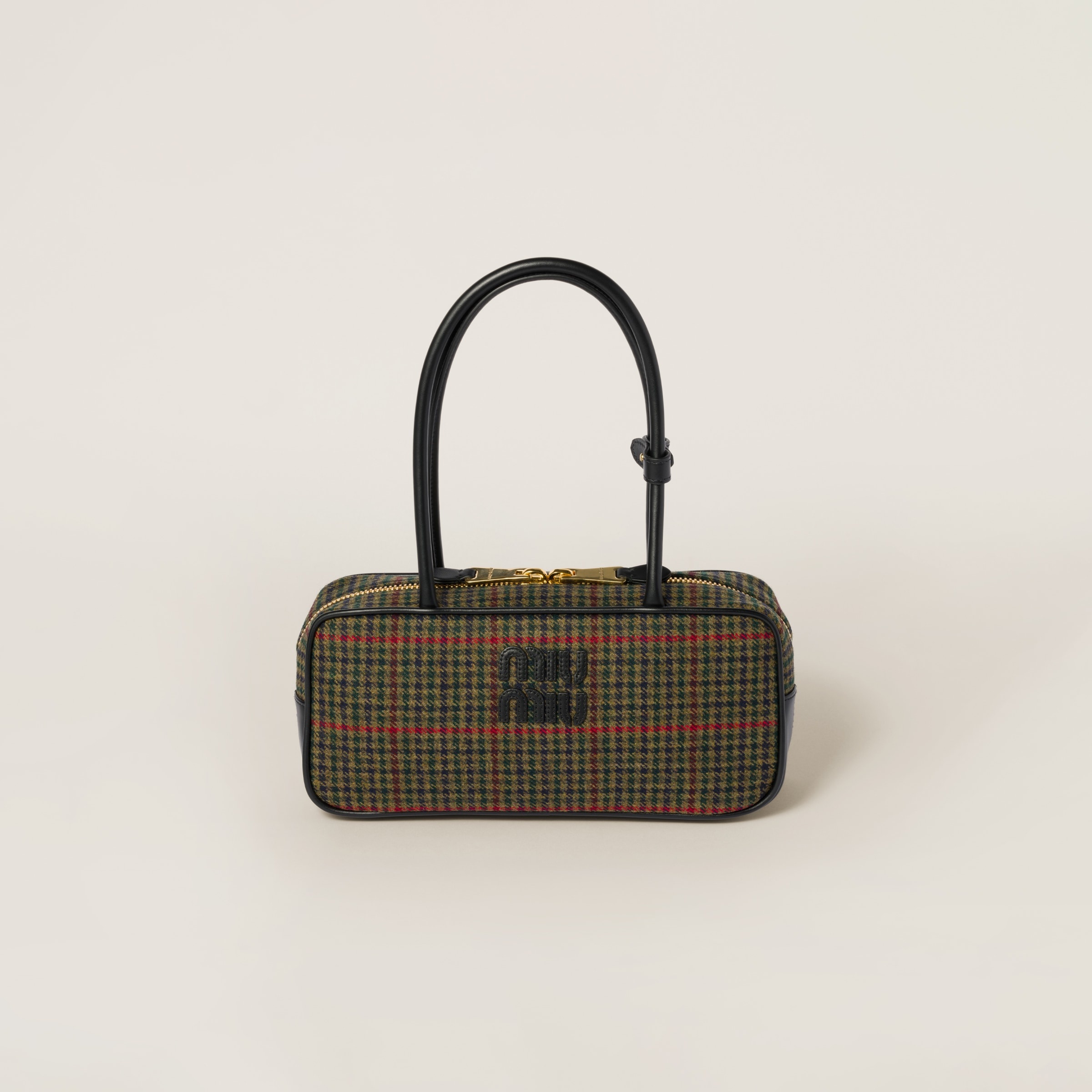 Beau top-handle tratan bag with leather details - 2
