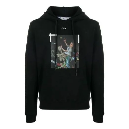Off-White Pascal 페인팅 인쇄 후드 풀 오버 남자 검정 OMBB034F20FLE0111001 - 1