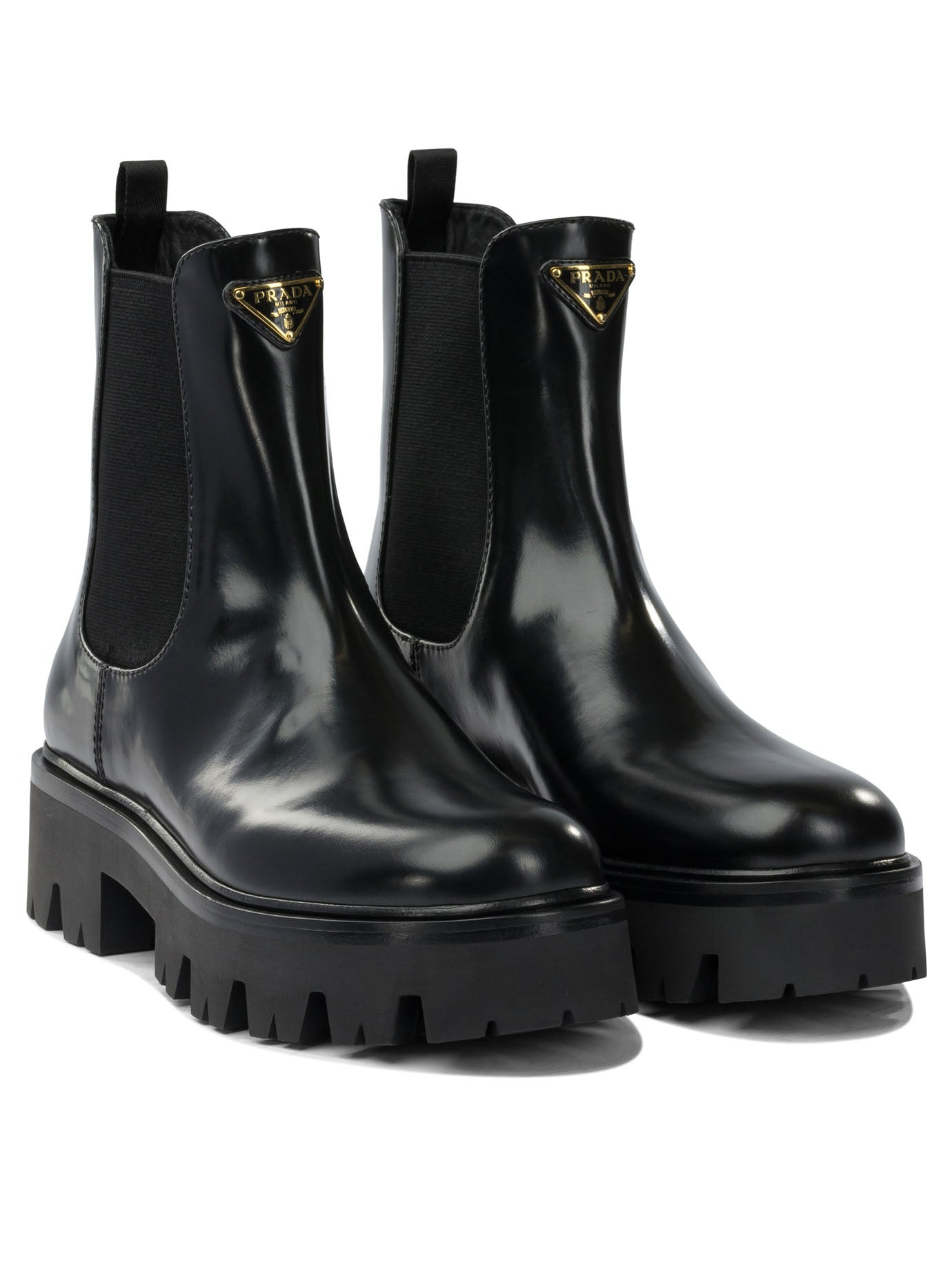 Prada Brushed Leather Ankle Boots - 2