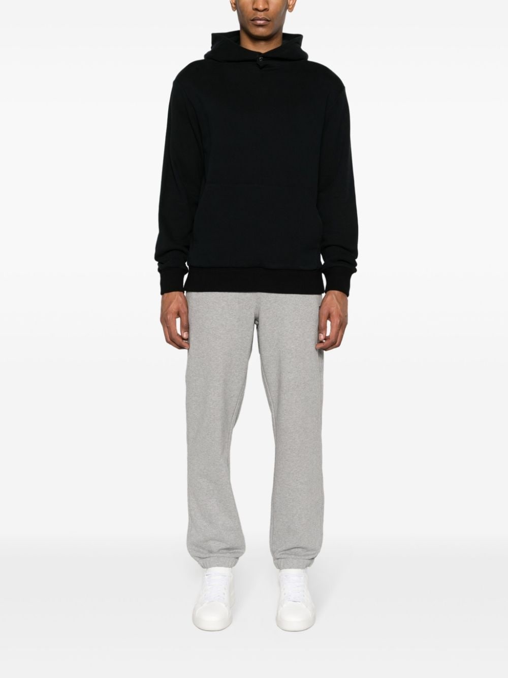 logo-appliquÃ© cotton track trousers - 4