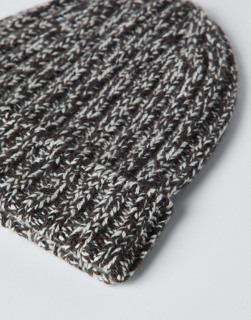 Brunello Cucinelli Ribbed cashmere chiné beanie outlook