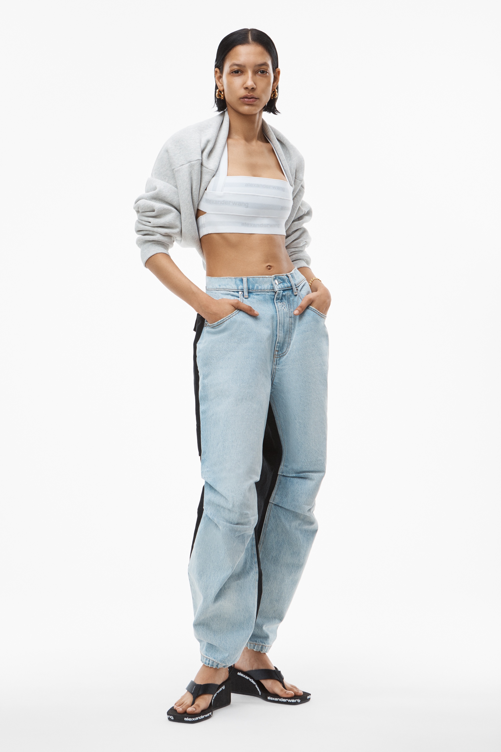 HYBRID CARGO JEAN IN DENIM AND NYLON - 2