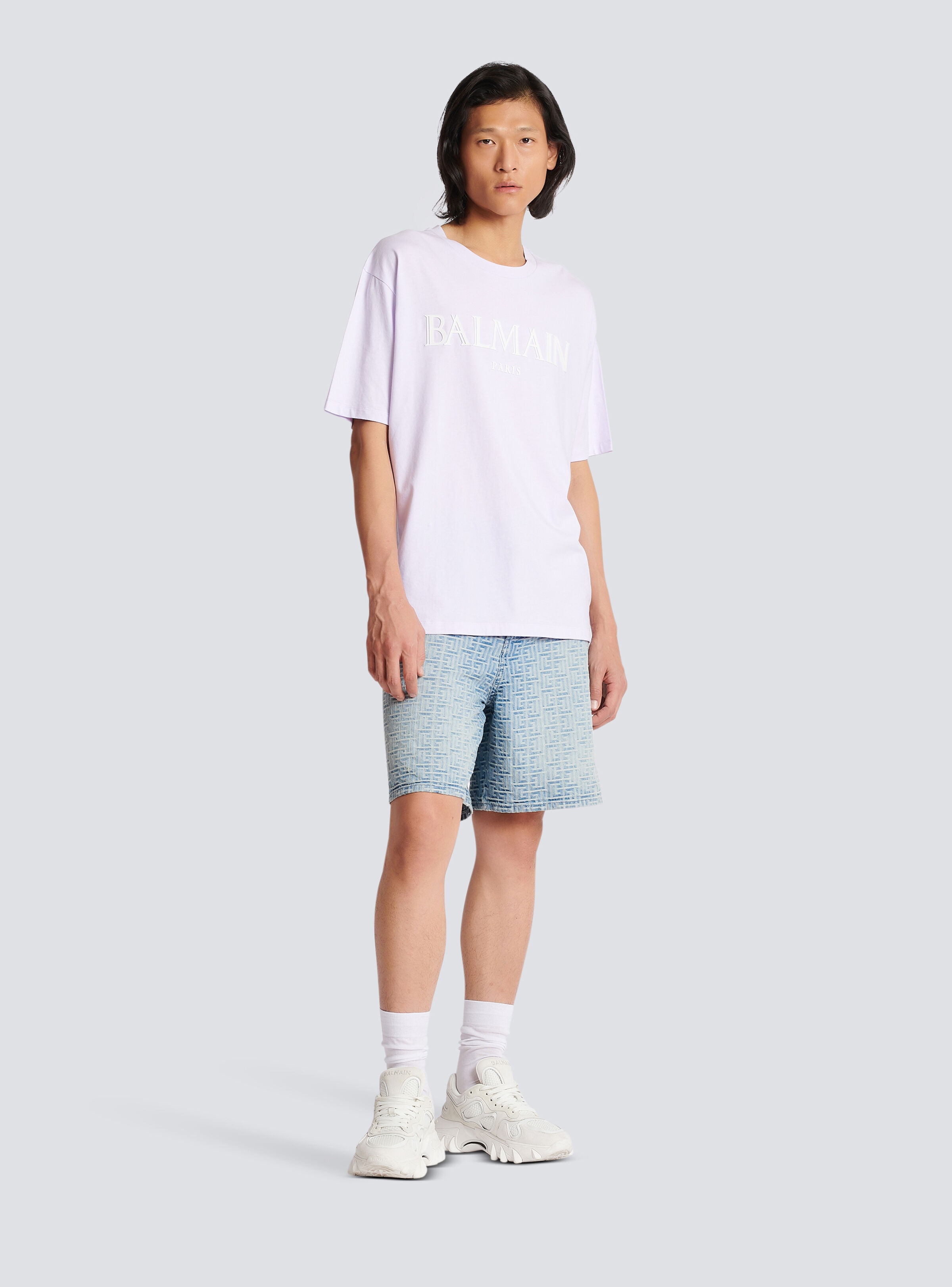 T-shirt with rubber Roman Balmain logo - 3
