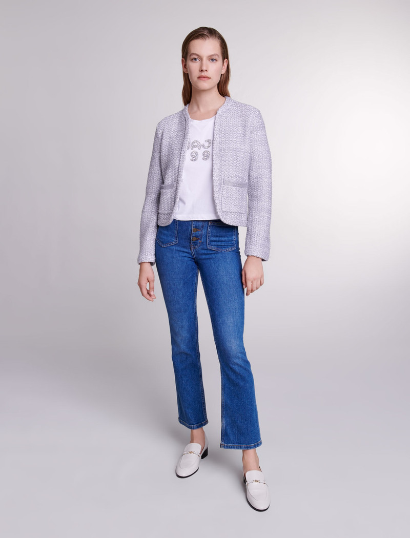 maje Tweed-look knit cardigan outlook