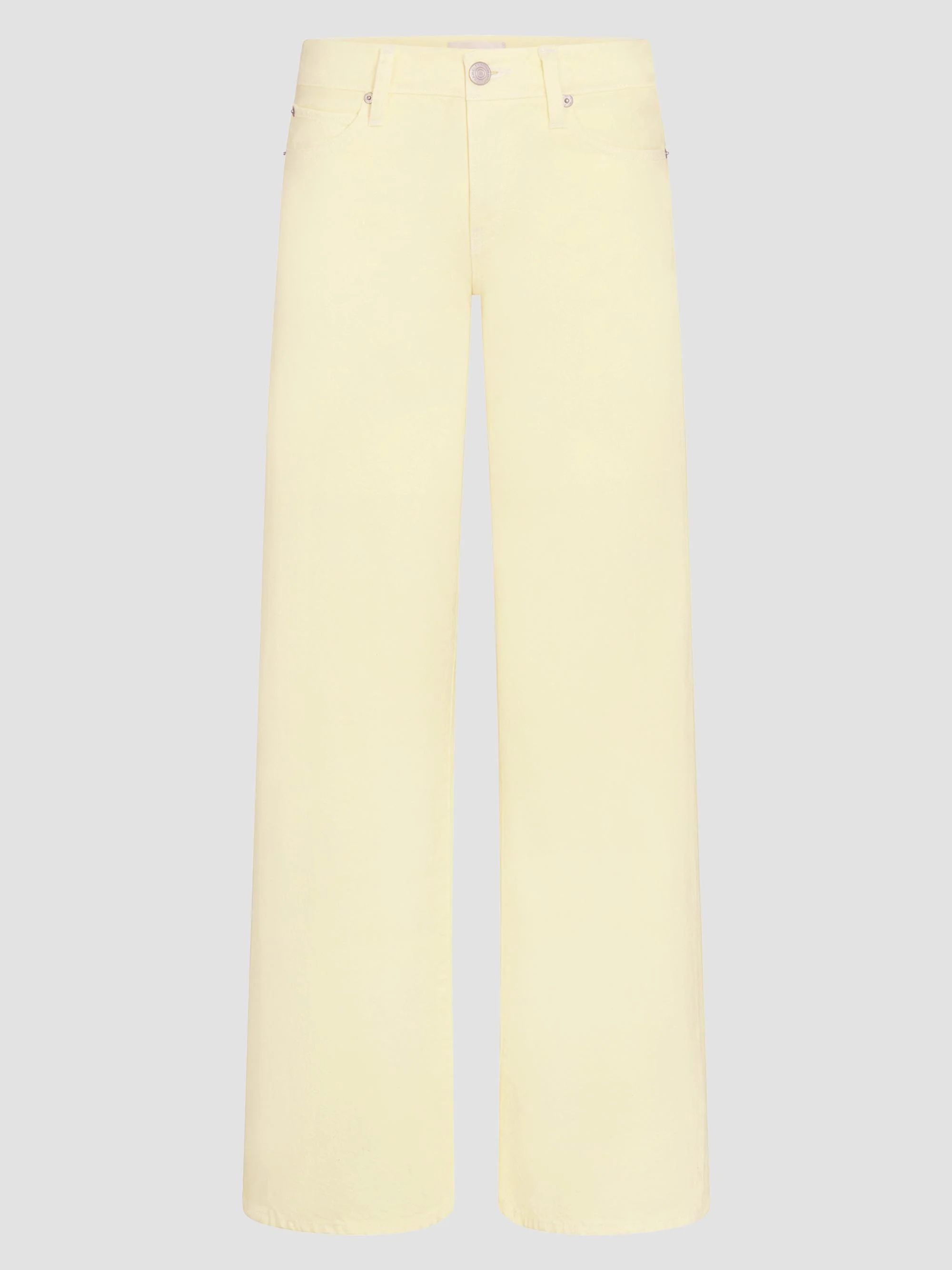 Women's Amelia Gray x FRAME The Gray Low-Rise Wide-Leg Denim Pants - Limoncello - 1