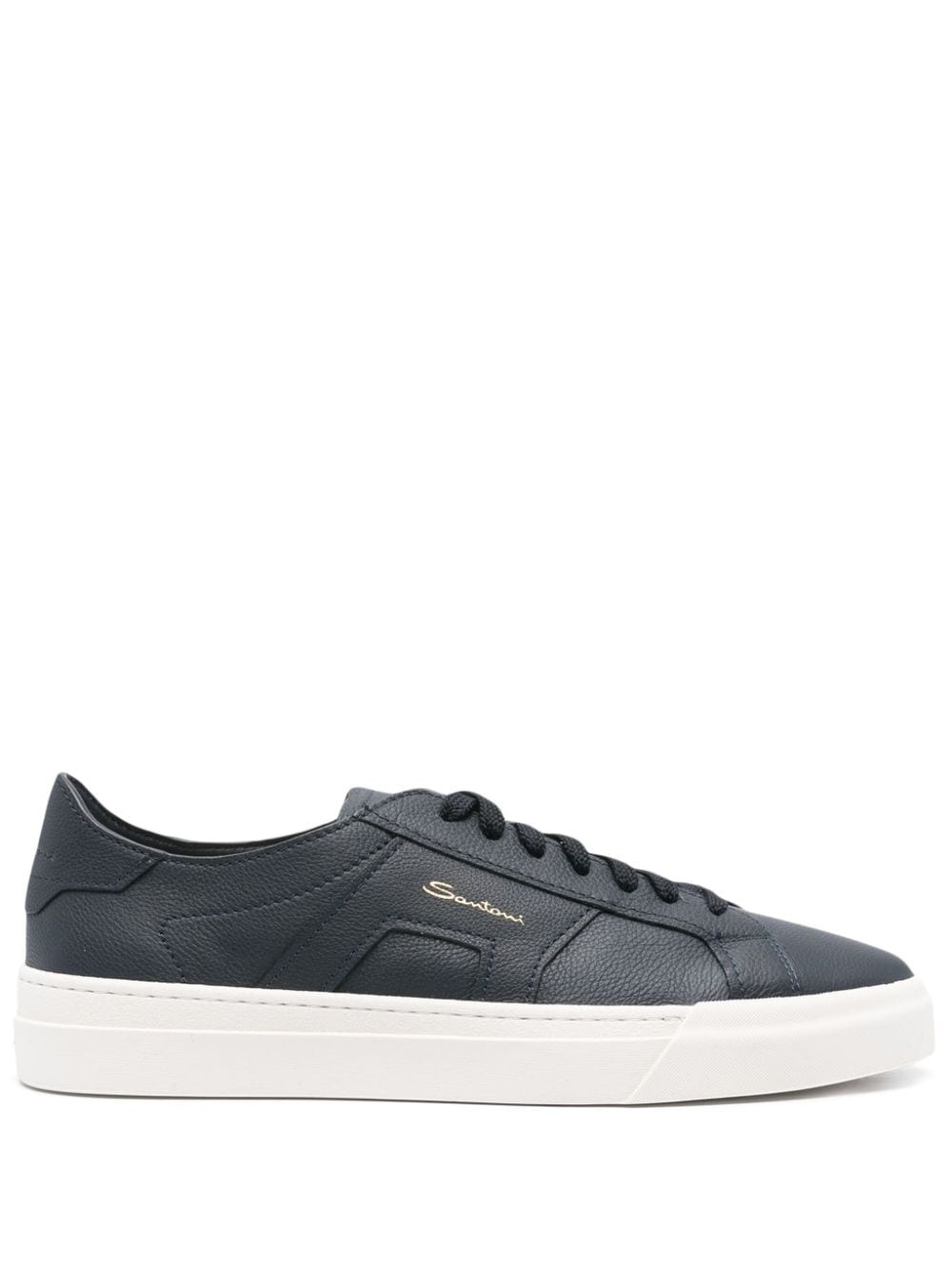 grained leather sneakers - 1