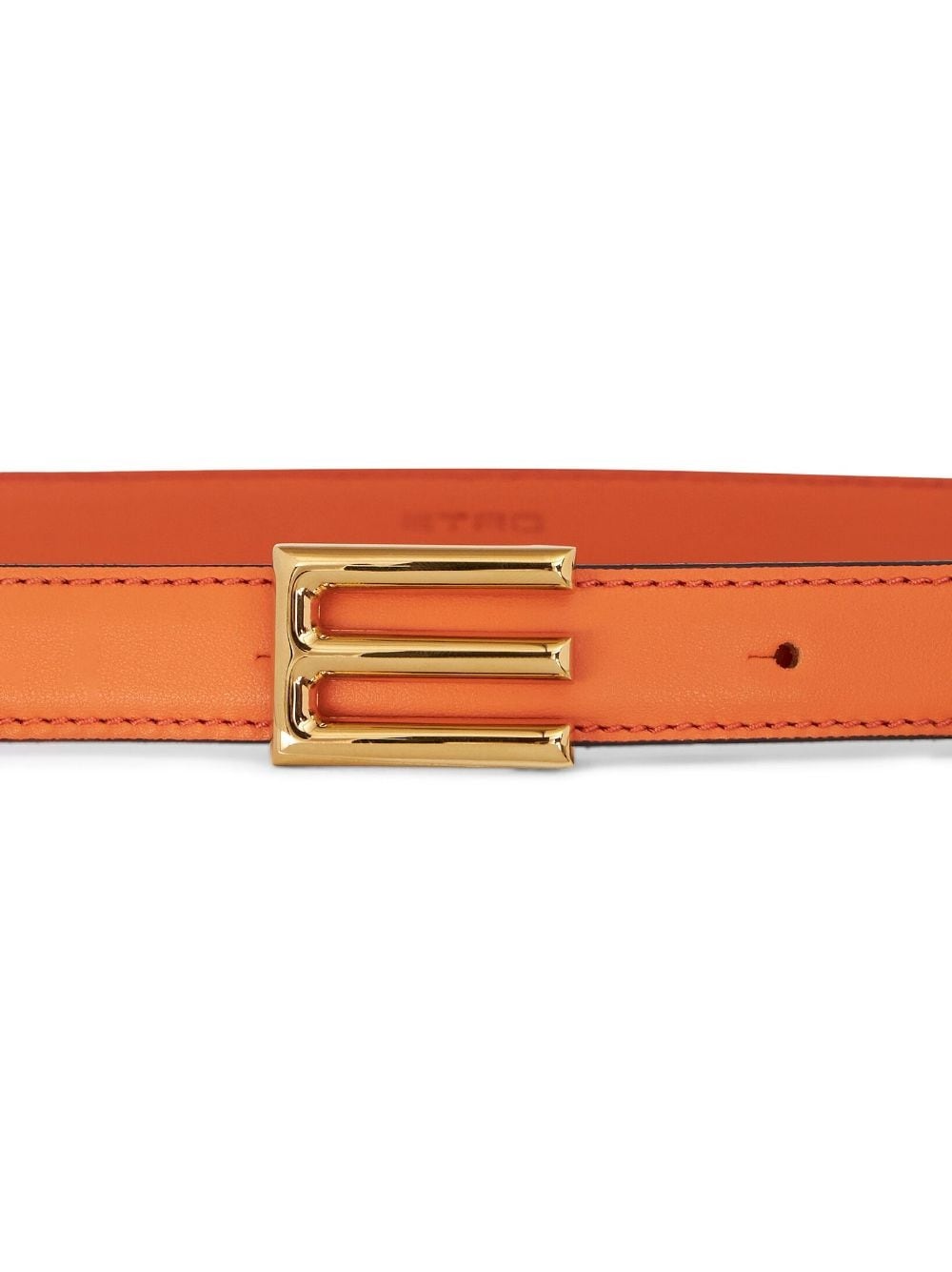 logo-buckle leather belt - 2