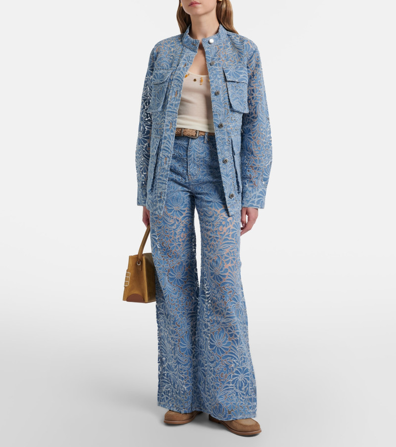 VERONICA BEARD Taylor floral wide-leg jeans outlook