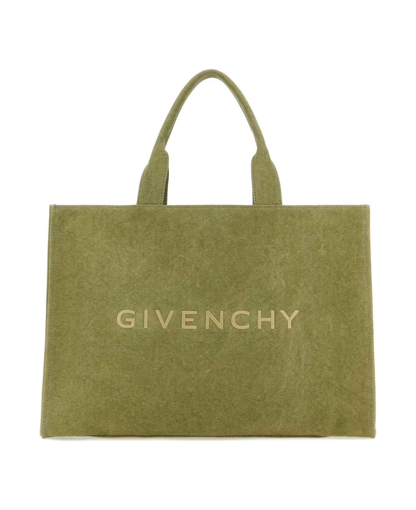 Khaki Canvas Givenchy Shopping Bag - 1