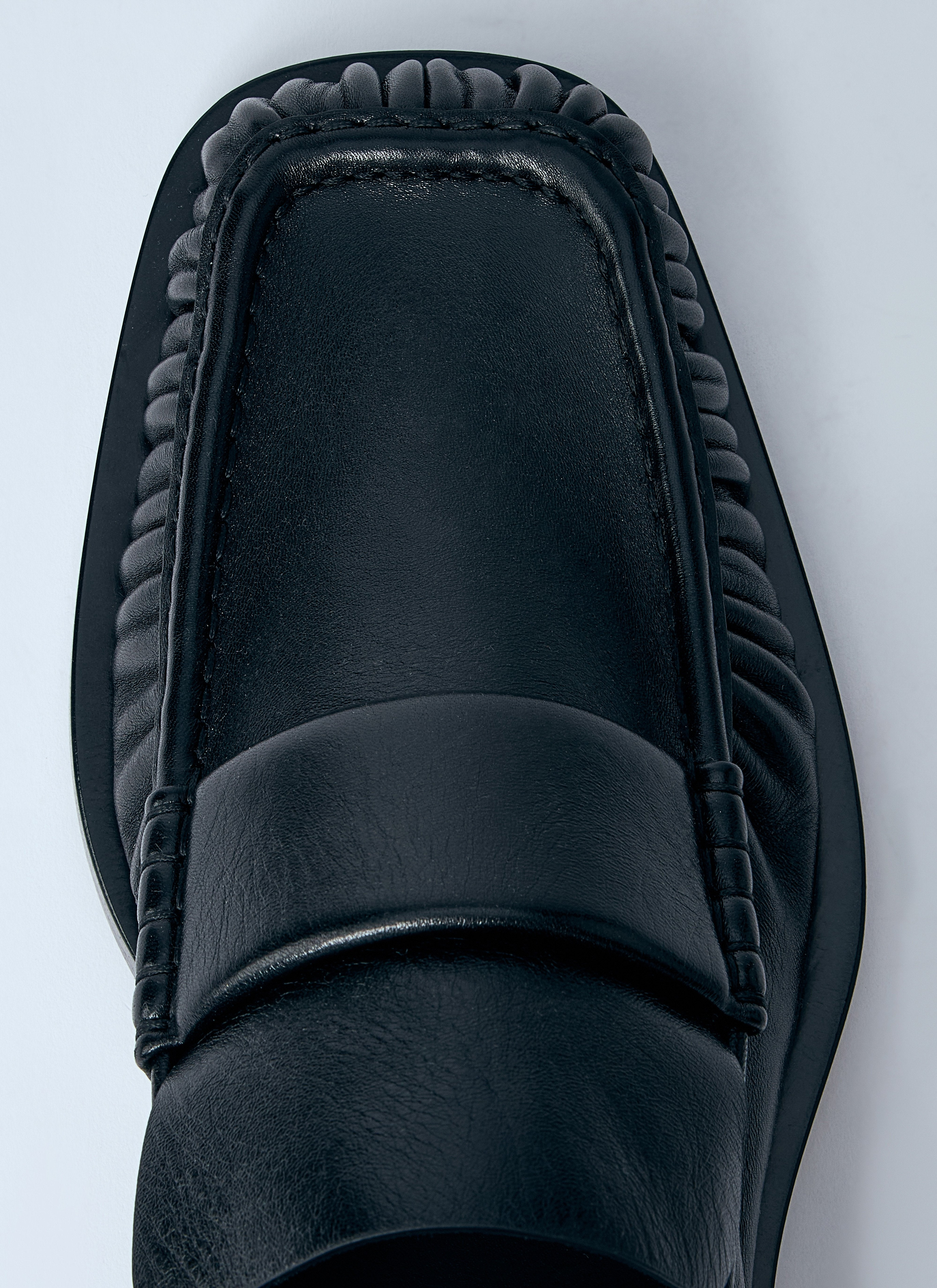 Bottega Veneta Men Ruched Leather Loafers - 6