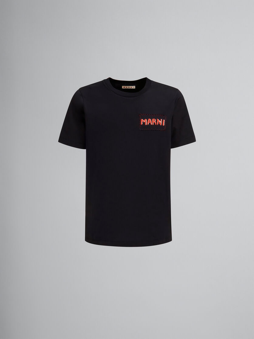 Marni logo-patch Cotton T-shirt | Blue | FARFETCH