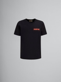 Marni BLACK ORGANIC COTTON T-SHIRT WITH MARNI PATCH | REVERSIBLE