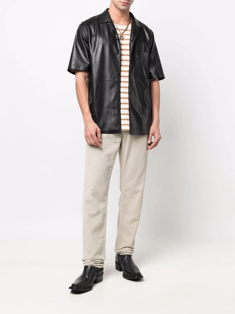 Camp faux-leather shirt - 2