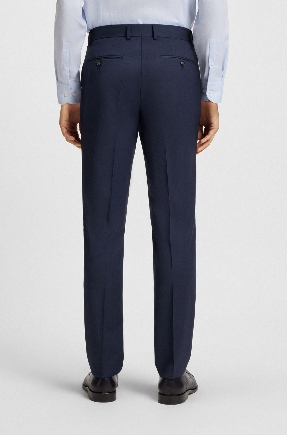 SLIM-FIT THREE-PIECE SUIT IN MELANGE WOOL - 7