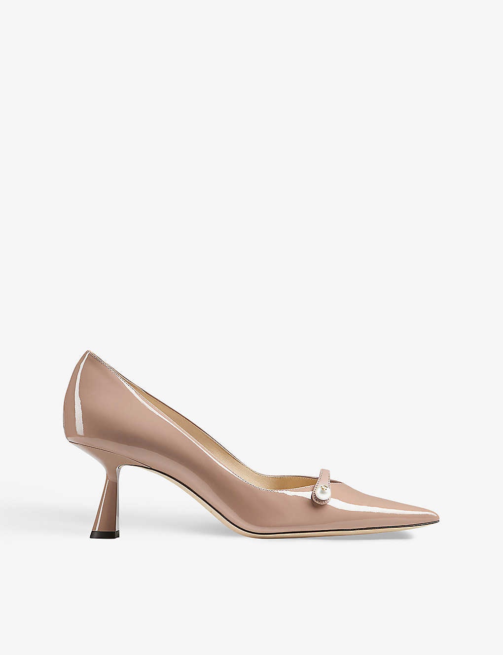 Rosalia 65 pearl-embellished patent-leather courts - 1