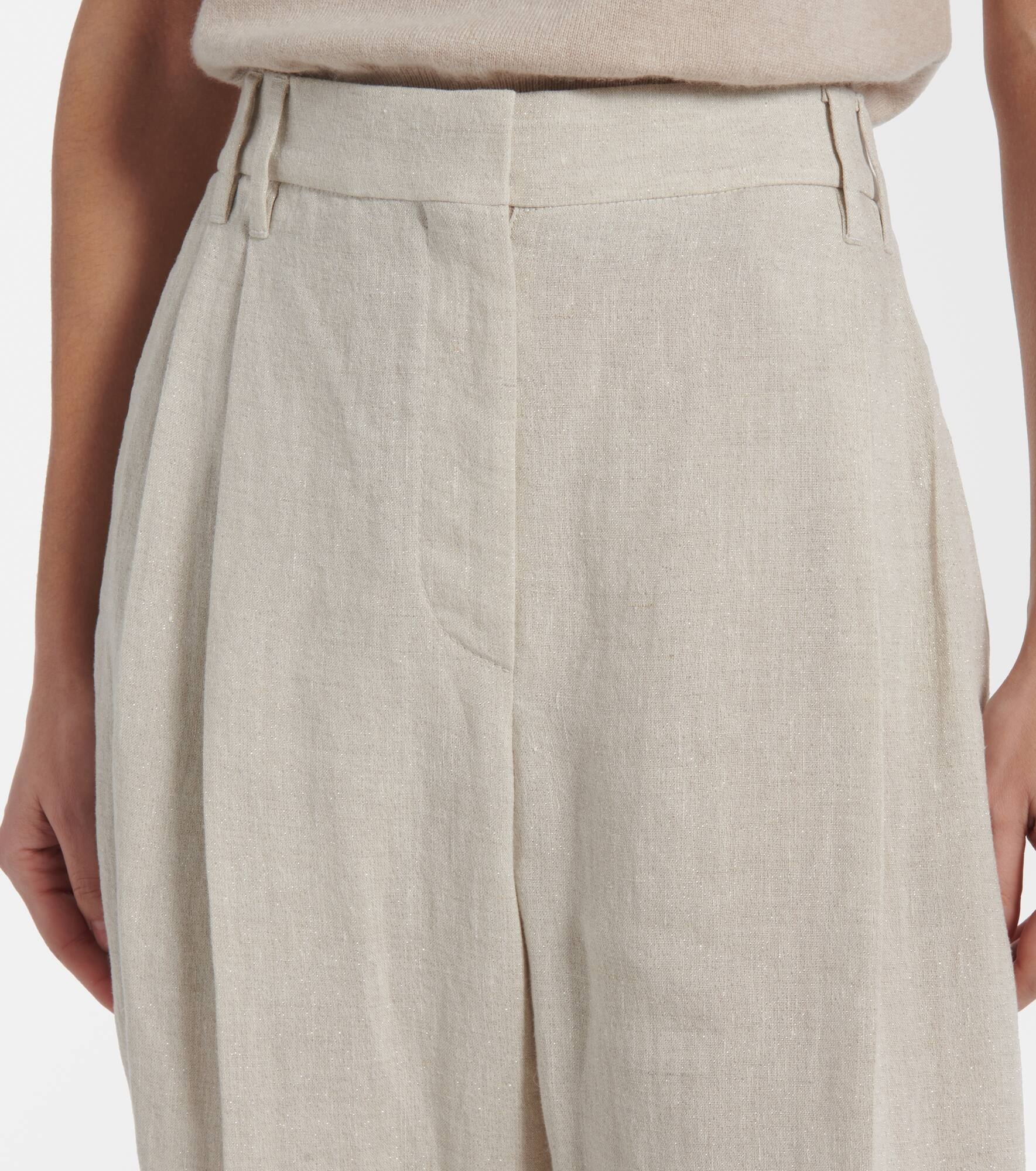 Linen-blend straight pants - 4