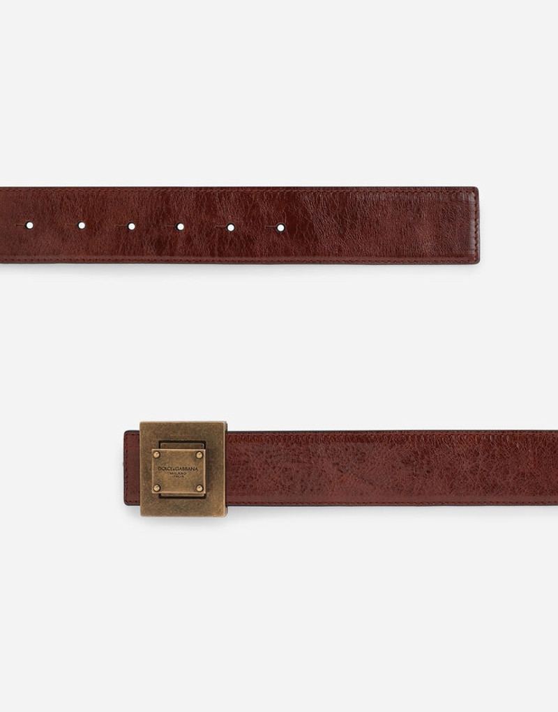 Mino calfskin belt with branded buckle 3