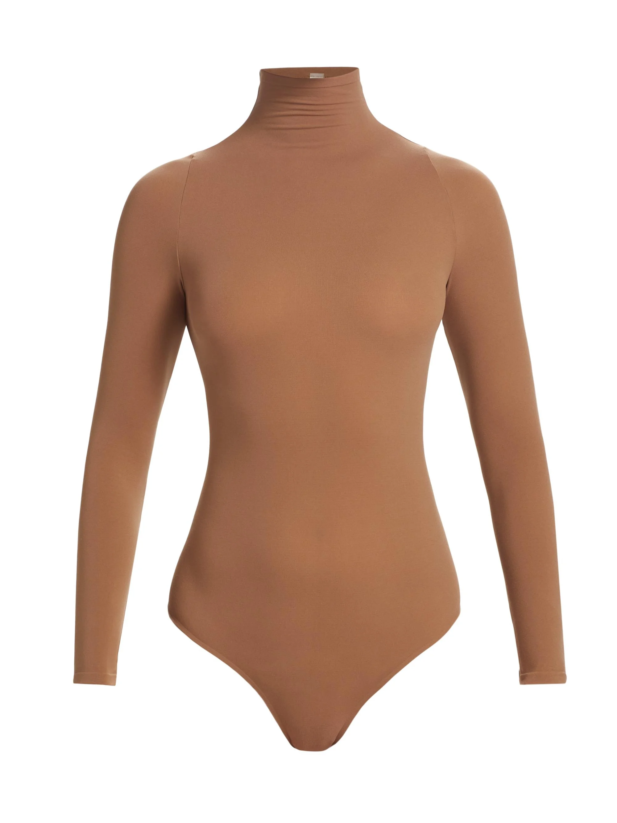 Women's Ballet Mockneck Long-Sleeve Bodysuit - Cocoa - 1