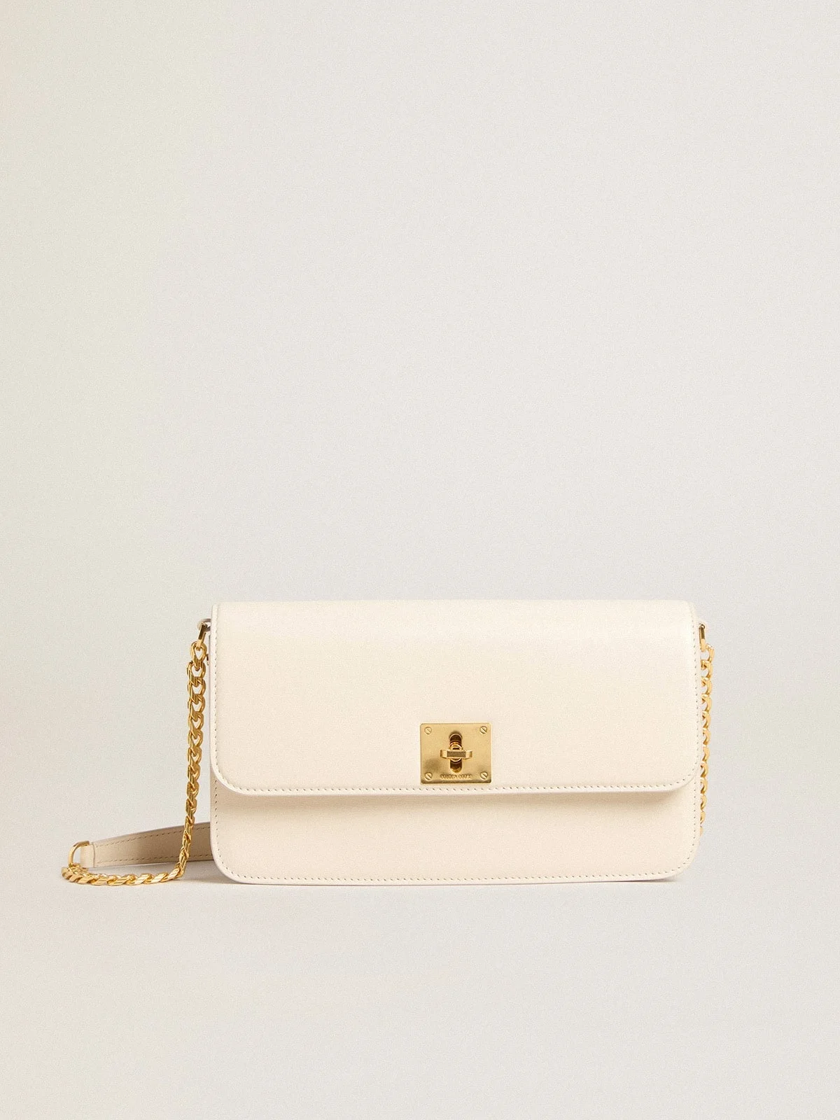 Gioia Bag in butter-colored boarded leather with gold details - 1