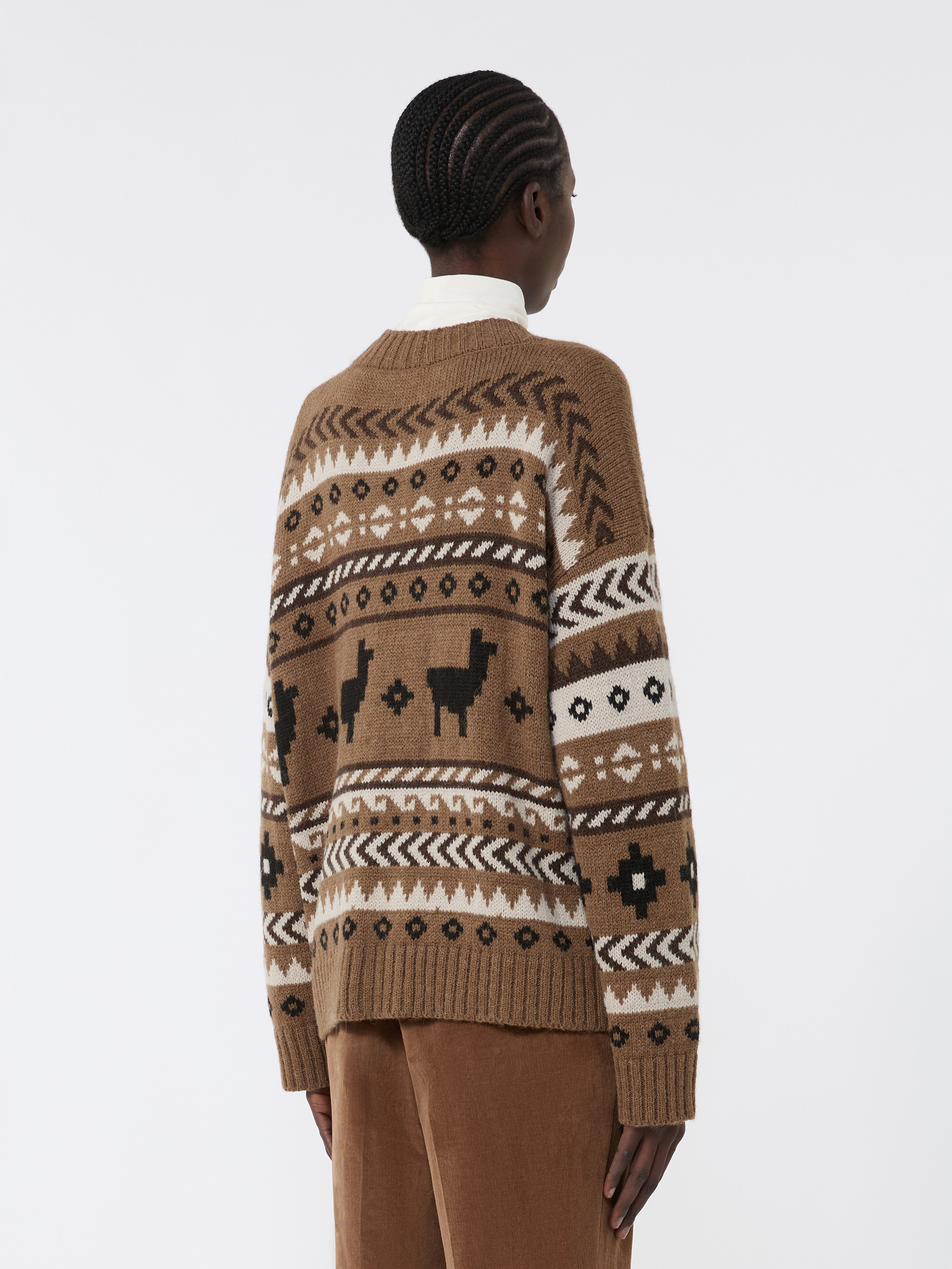 OVATTA Wool and alpaca jacquard cardigan - 4