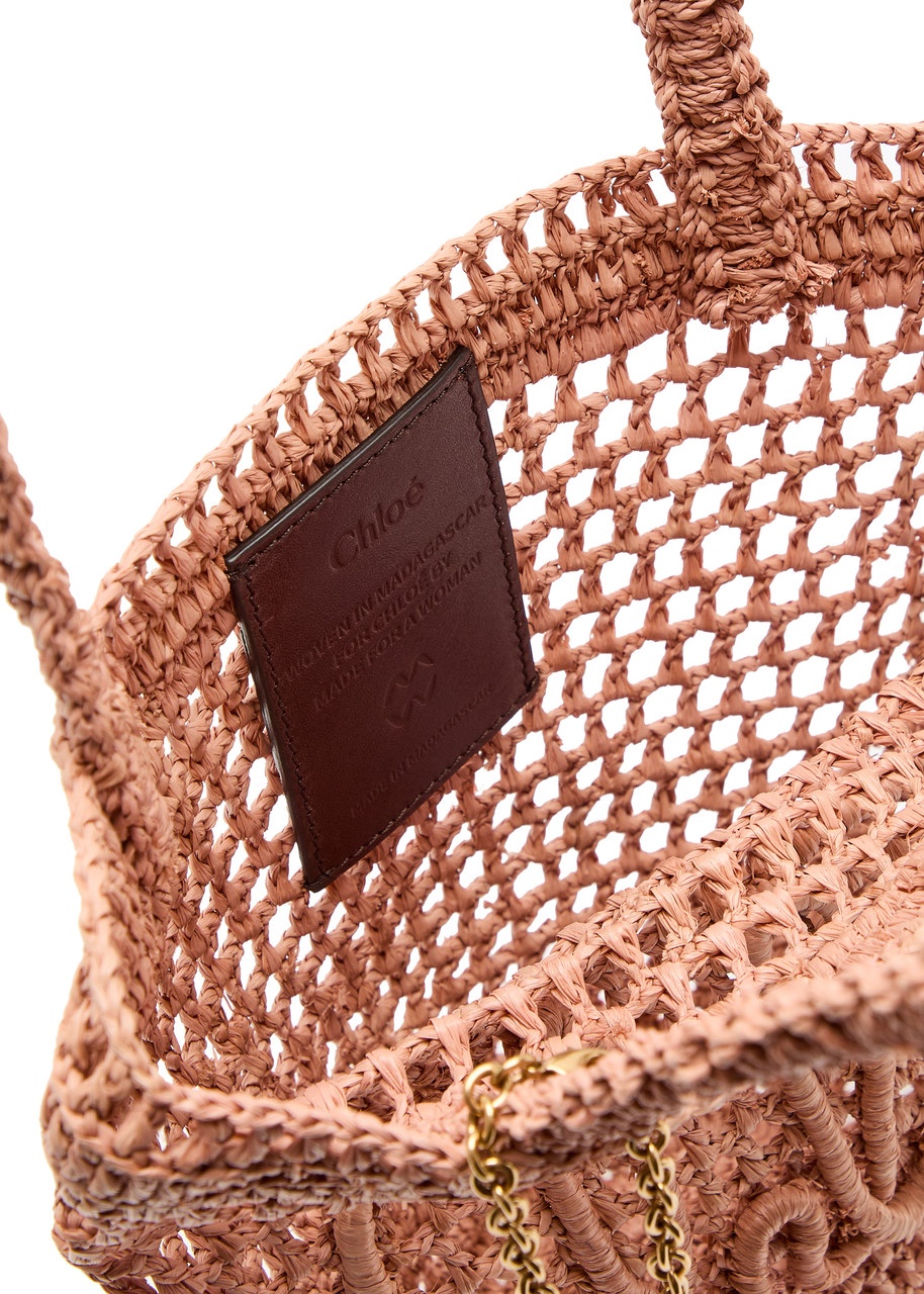 Chloe Summer Banana Logo Raffia Tote - 4