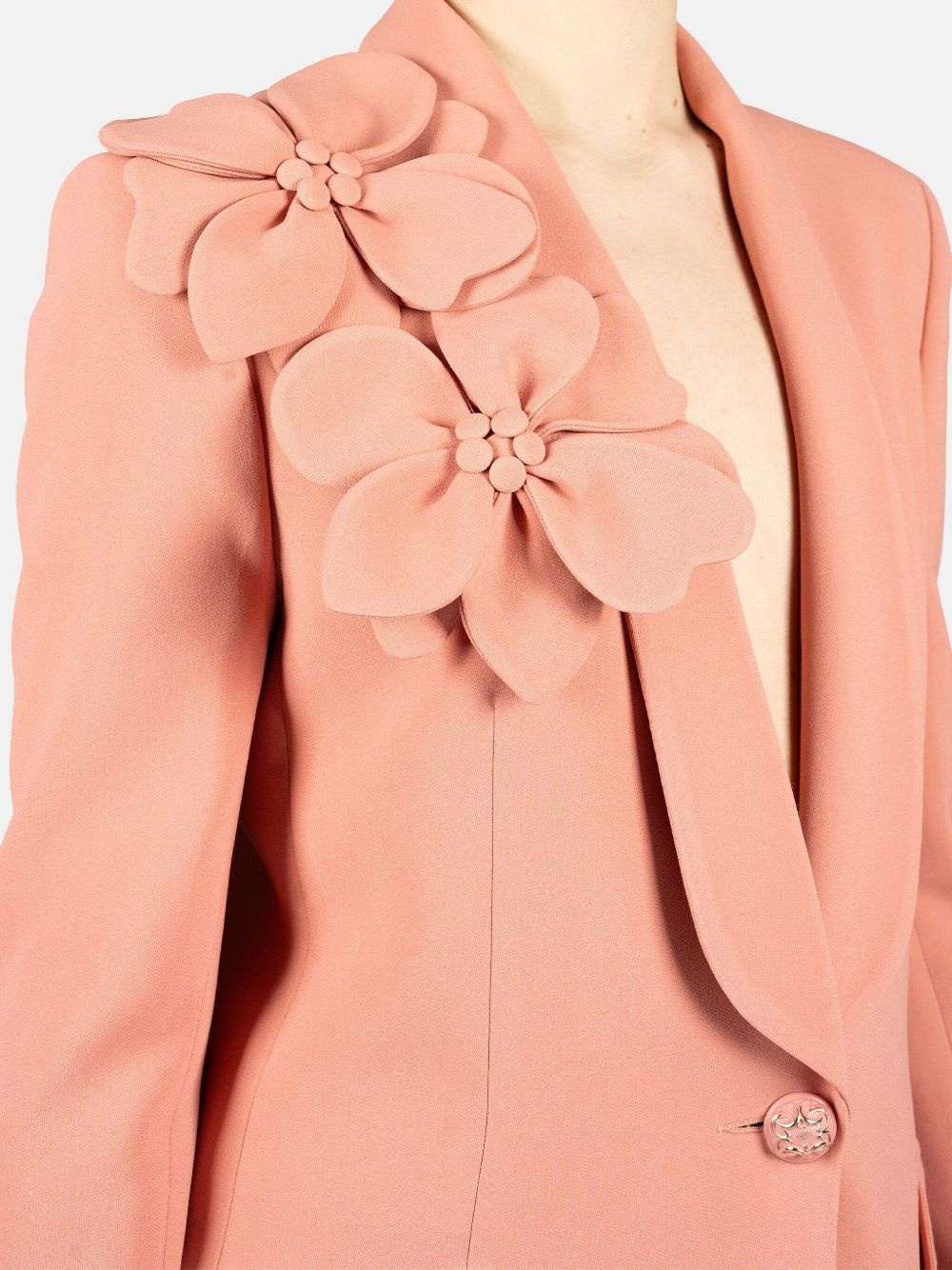 floral-appliqué blazer - 5