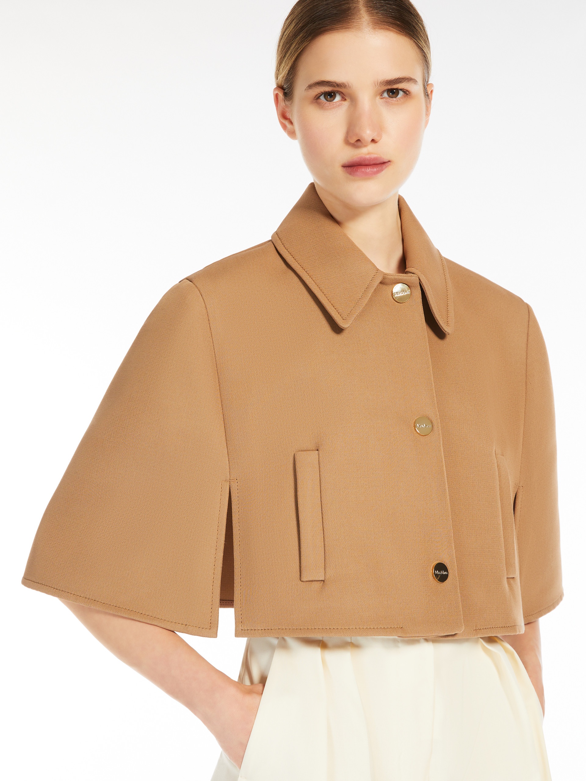 ESTROSO Wool and cotton cropped cape - 5