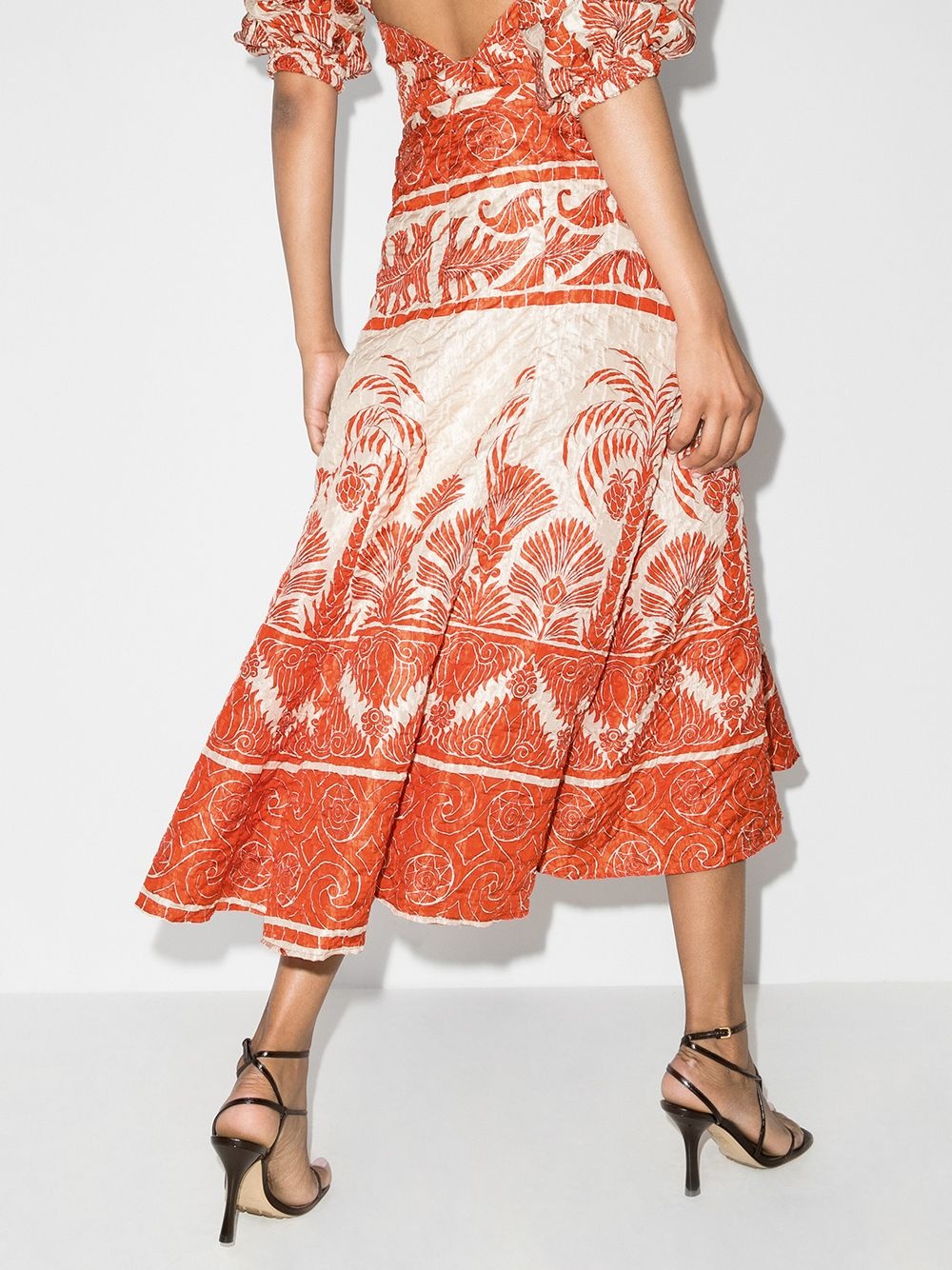 Palm To Nadube pleated midi skirt - 3