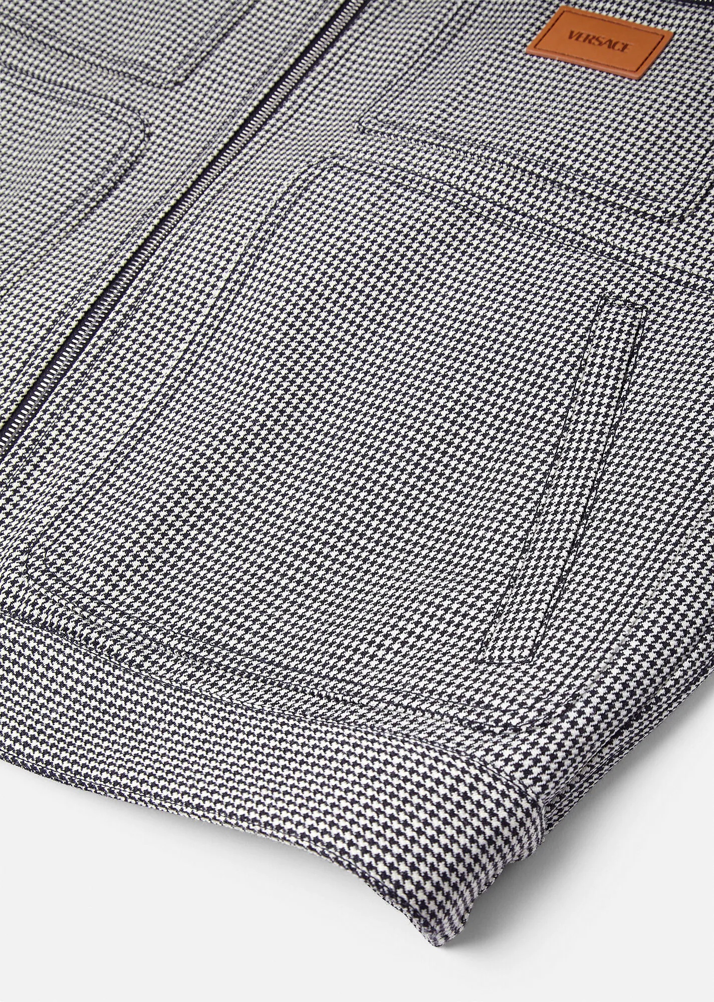 Houndstooth Zip Blouson Jacket - 5