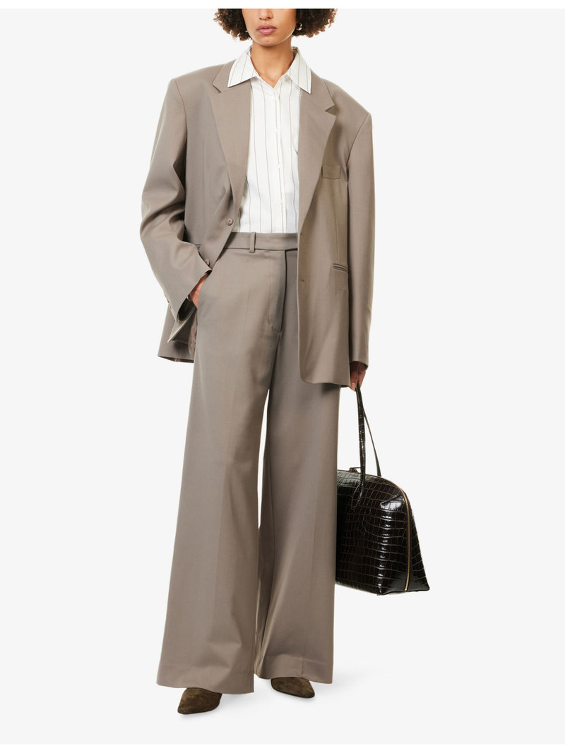 The Frankie Shop Brickell Wide-Leg Woven Trousers outlook