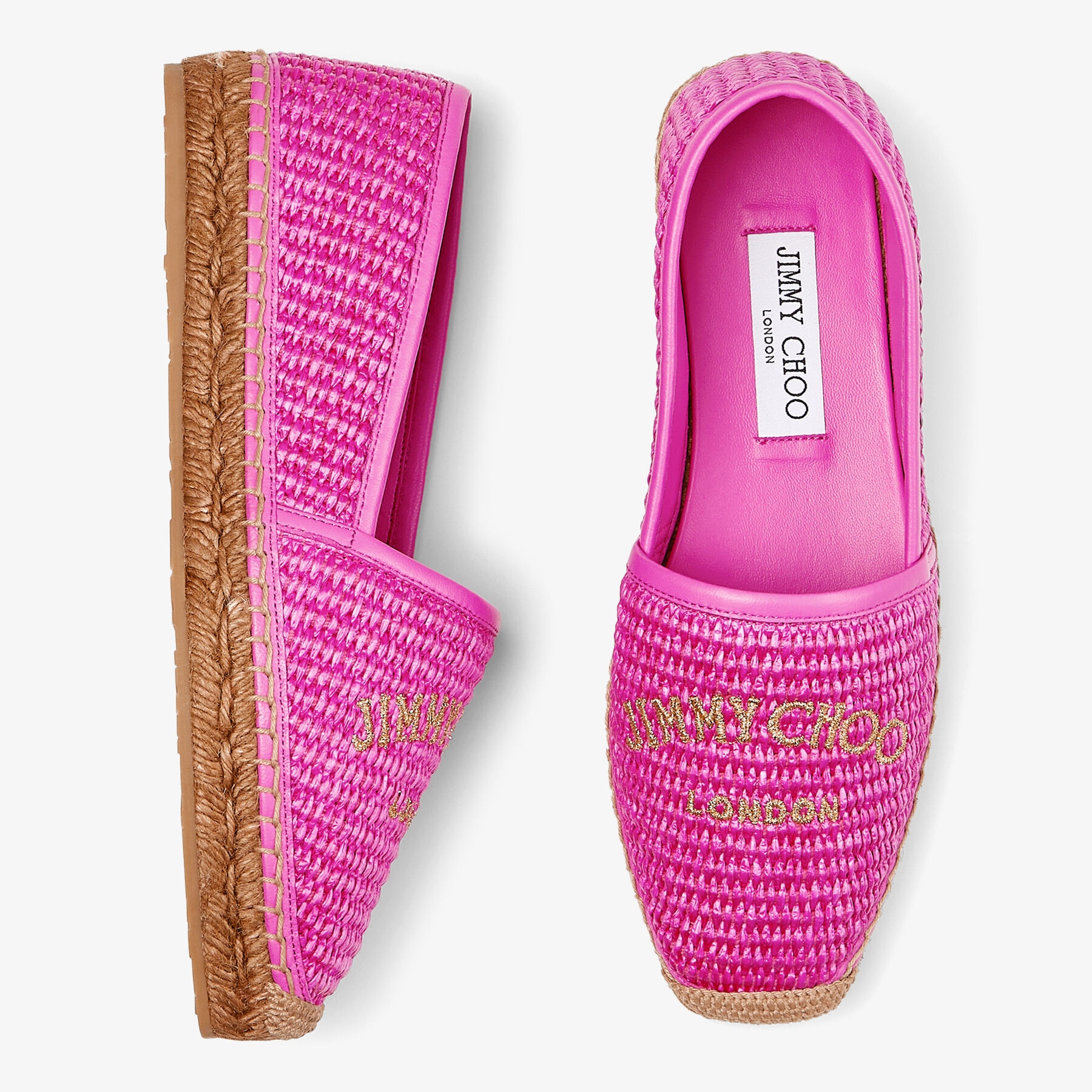 Brie Flat
Fuchsia Jimmy Choo Embroidered Raffia Espadrilles - 5