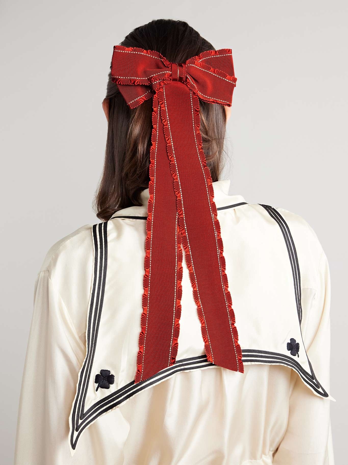 Winner’s Sash cotton-blend faille bow hair clip - 2